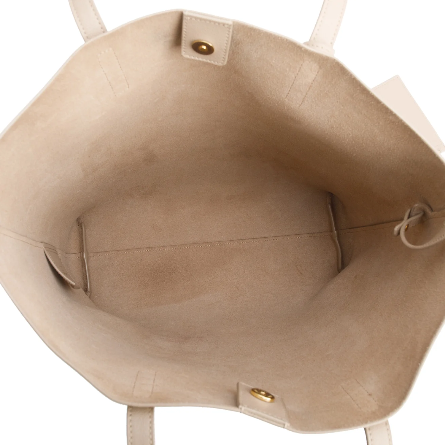 Saint Laurent Beige Calfskin Leather N/S Shopping Tote w/ Pouch - Image 8