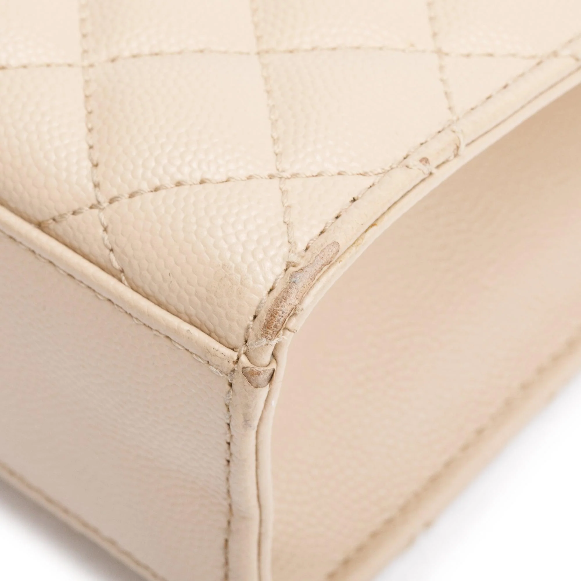 Saint Laurent Beige Quilted Grain De Poudre Leather Large Envelope Chain Bag - Image 7