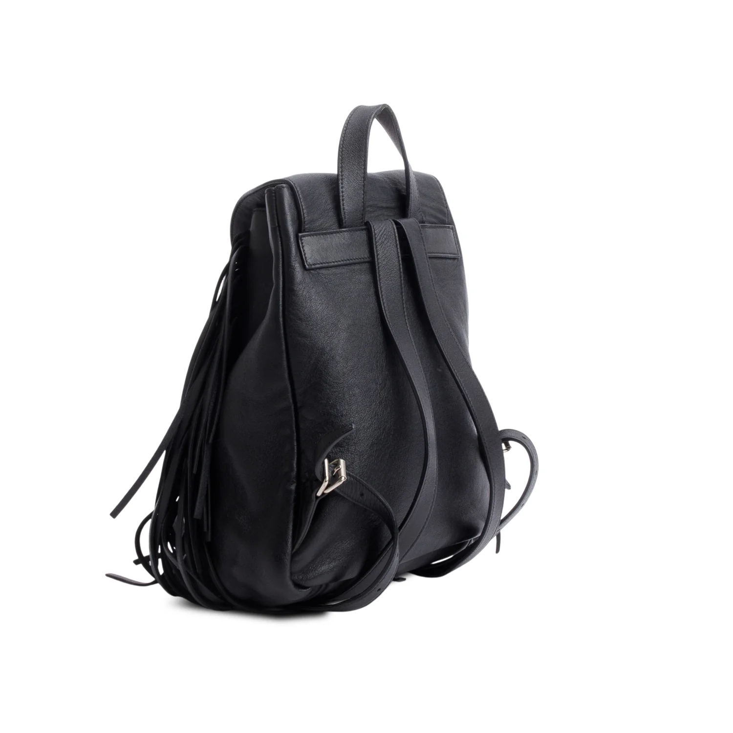 Saint Laurent Black Calfskin Fringe Festival Backpack - Image 5