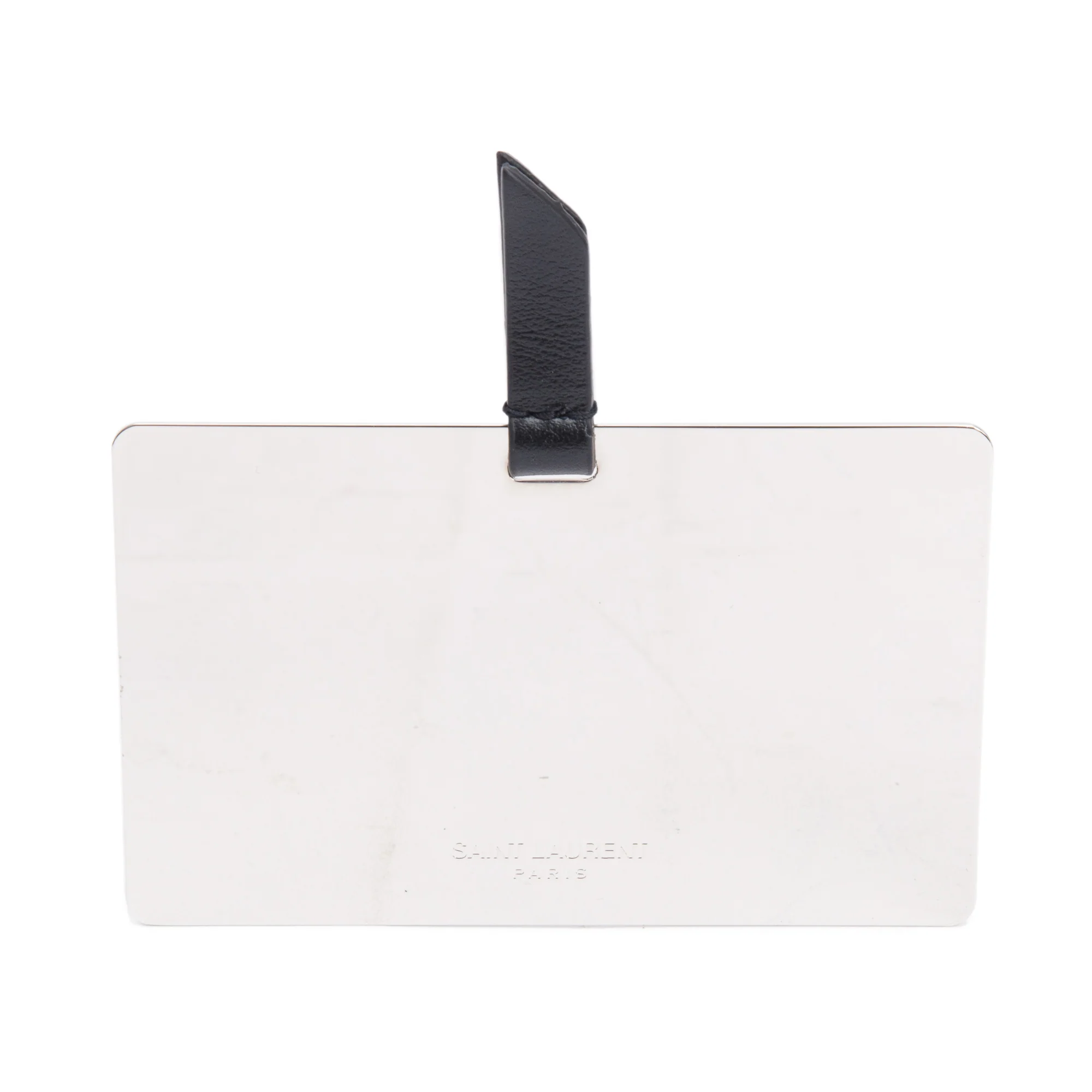 Saint Laurent Black Calfskin Leather 'For You' Mirror Holder with Mirror w/ Box - Image 2