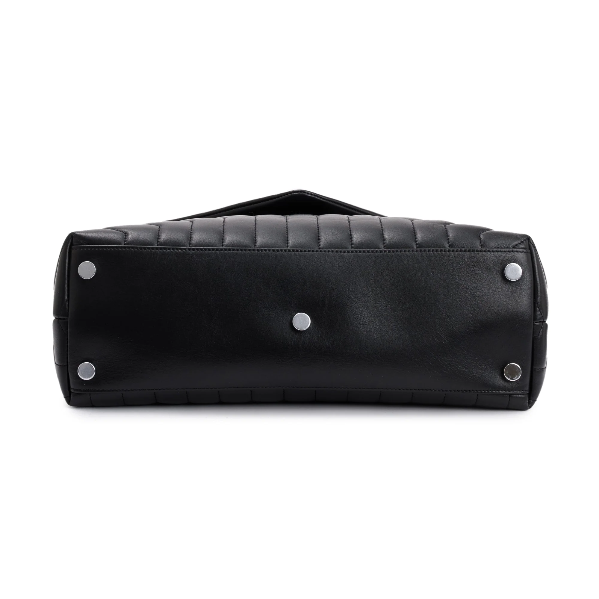Saint Laurent Black Calfskin Leather Large Loulou Shoulder Bag - Image 6