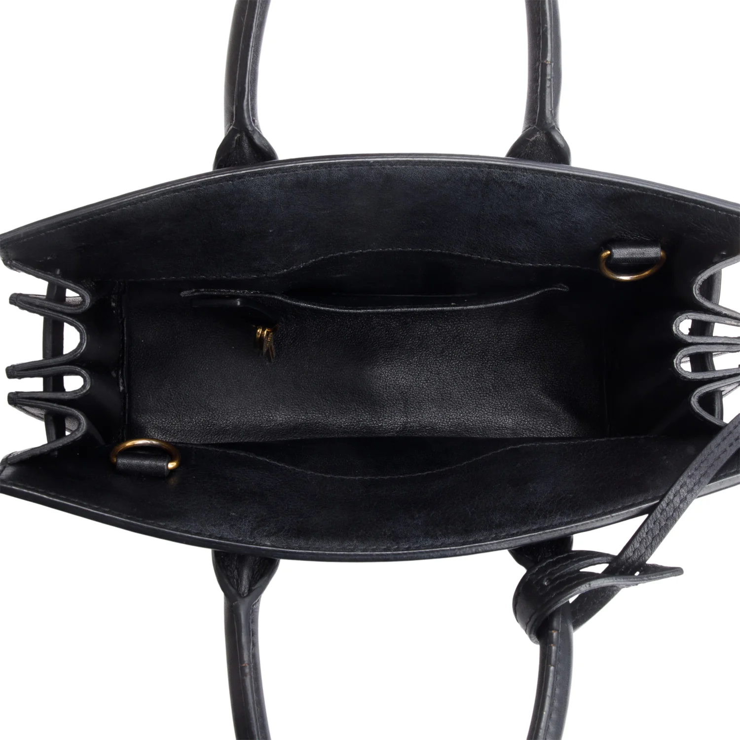 Saint Laurent Black Calfskin Leather Nano Sac De Jour w/ Strap - Image 8