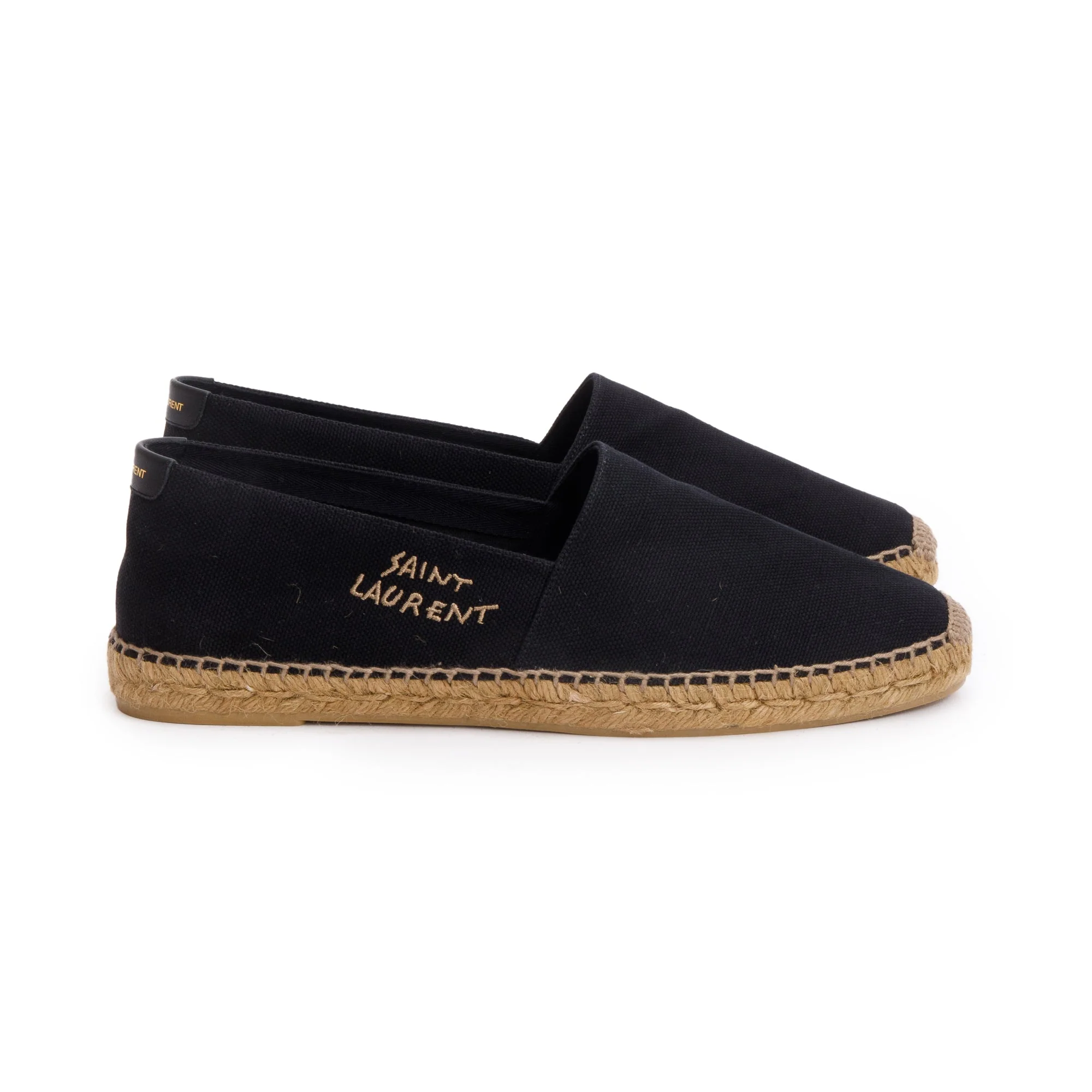 Saint Laurent Black Canvas Espadrilles, Size 45 w/ Box - Image 2