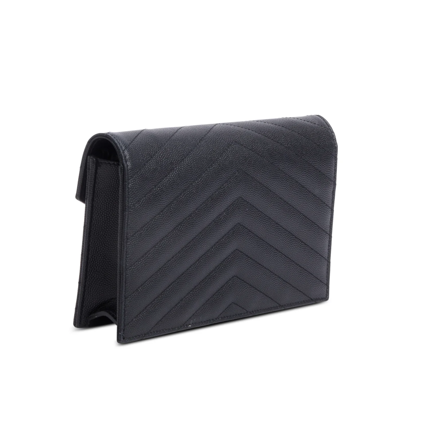 Saint Laurent Black Cassandre Matelasse Envelope Chain Wallet - Image 6