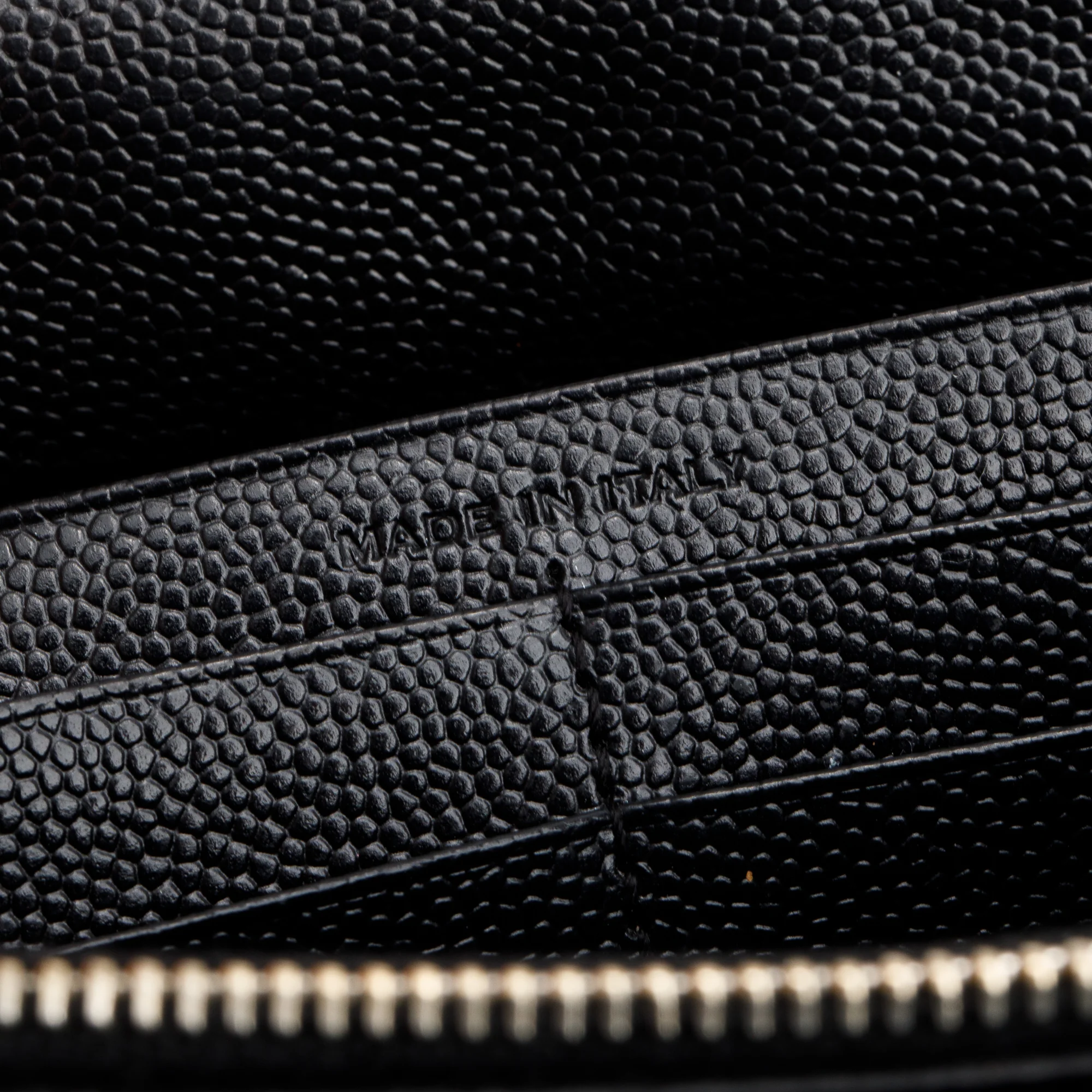 Saint Laurent Black Grain De Poudre Cassandre Envelope Chain Wallet w/ Box - Image 9