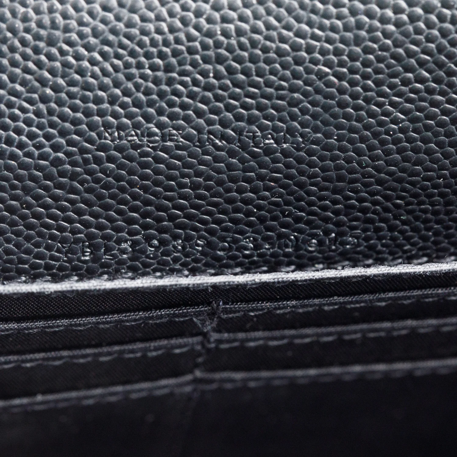 Saint Laurent Black Grain De Poudre Leather Cassandre Envelope Chain Wallet - Image 10
