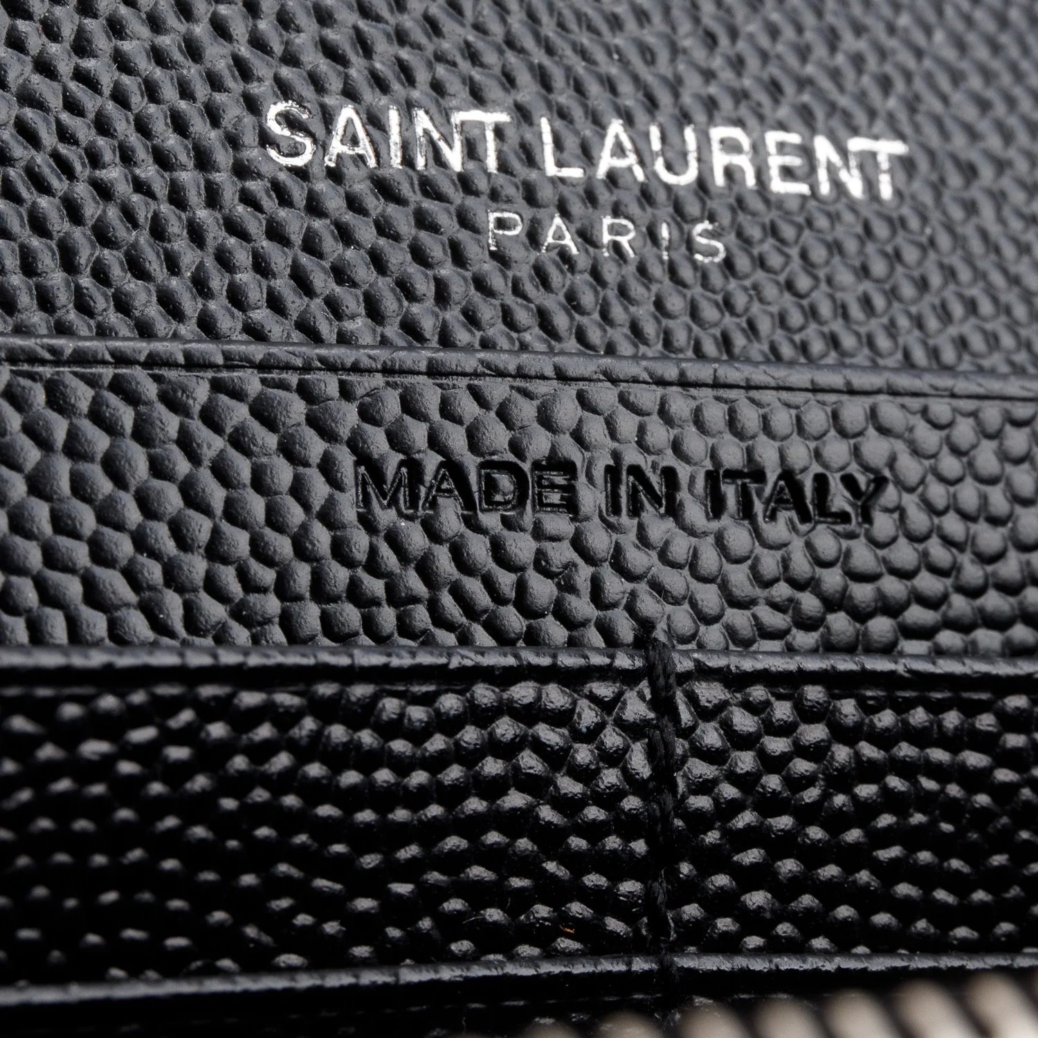 Saint Laurent Black Grain De Poudre Leather Envelope Chain Wallet - Image 9