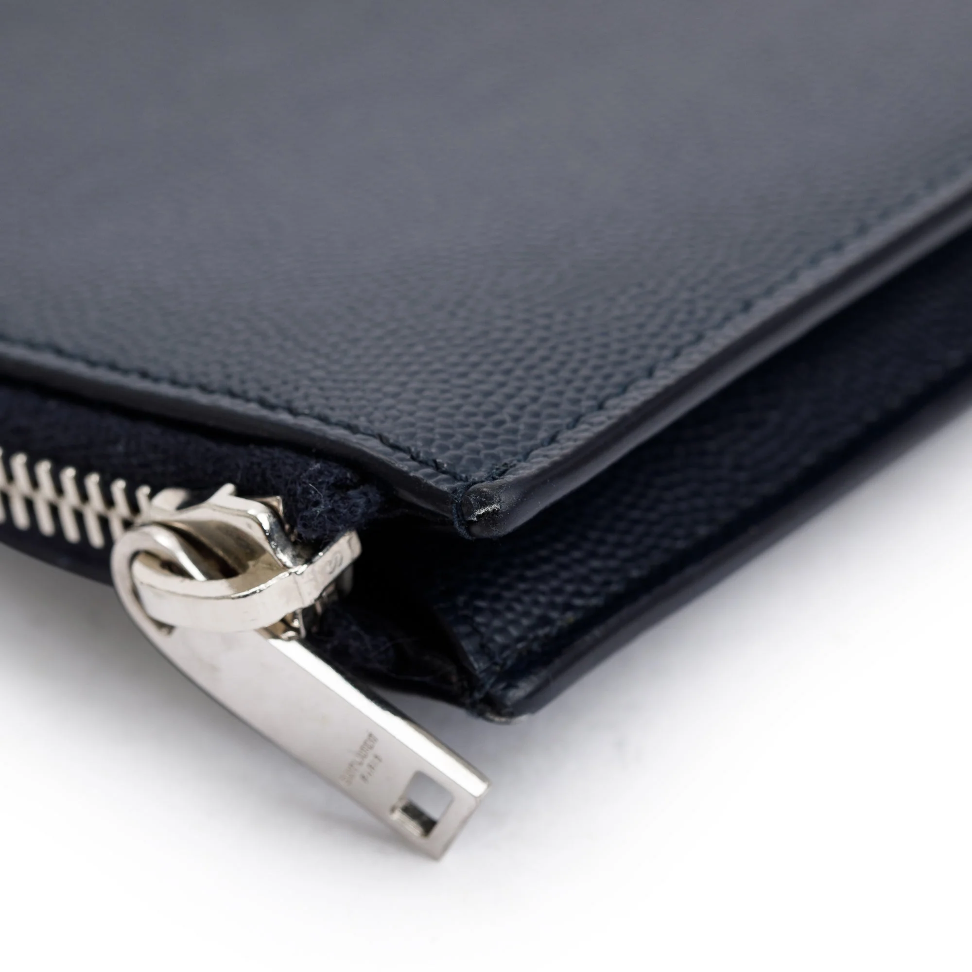 Saint Laurent Black Grain De Poudre Leather Large Zipped Document Holder - Image 4