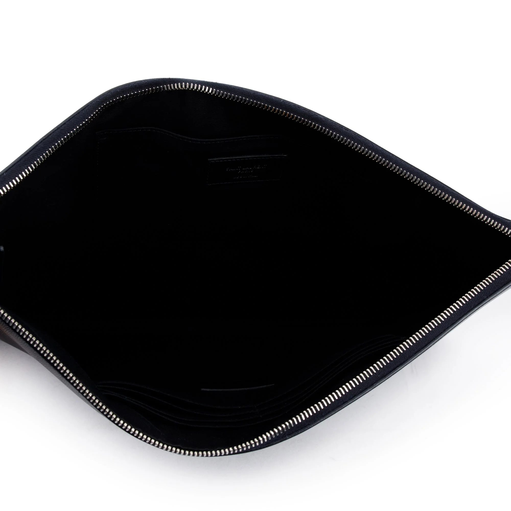 Saint Laurent Black Grain De Poudre Leather Large Zipped Document Holder - Image 9