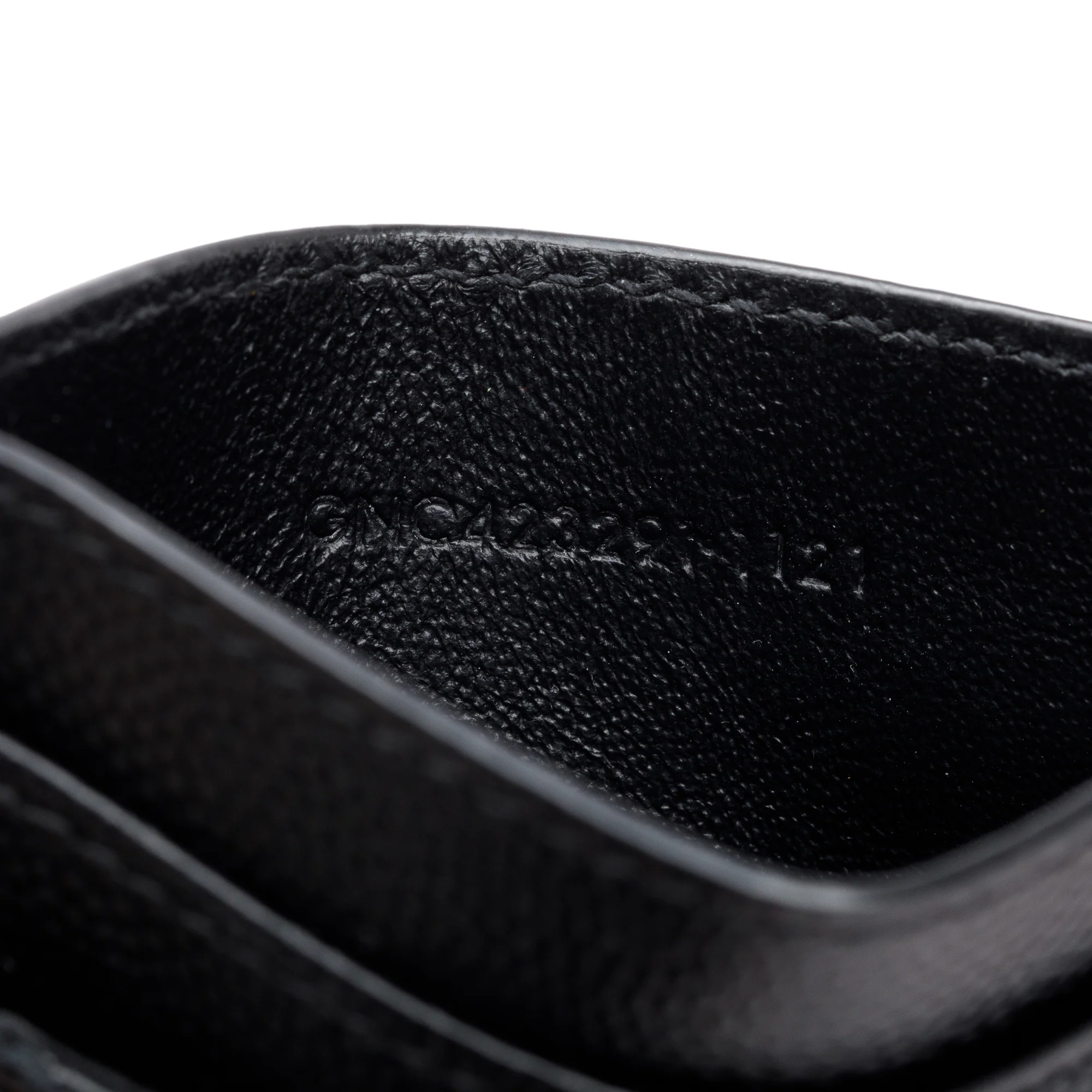Saint Laurent Black Grain de Poudre Matelasse Chevron Leather Card Holder w/ Box - Image 7