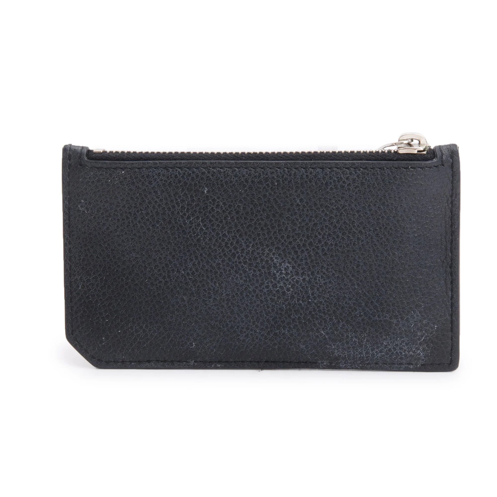 Saint Laurent Black Grain De Poudre Paris Fragments Zipped Card Case w/ Box - Image 4