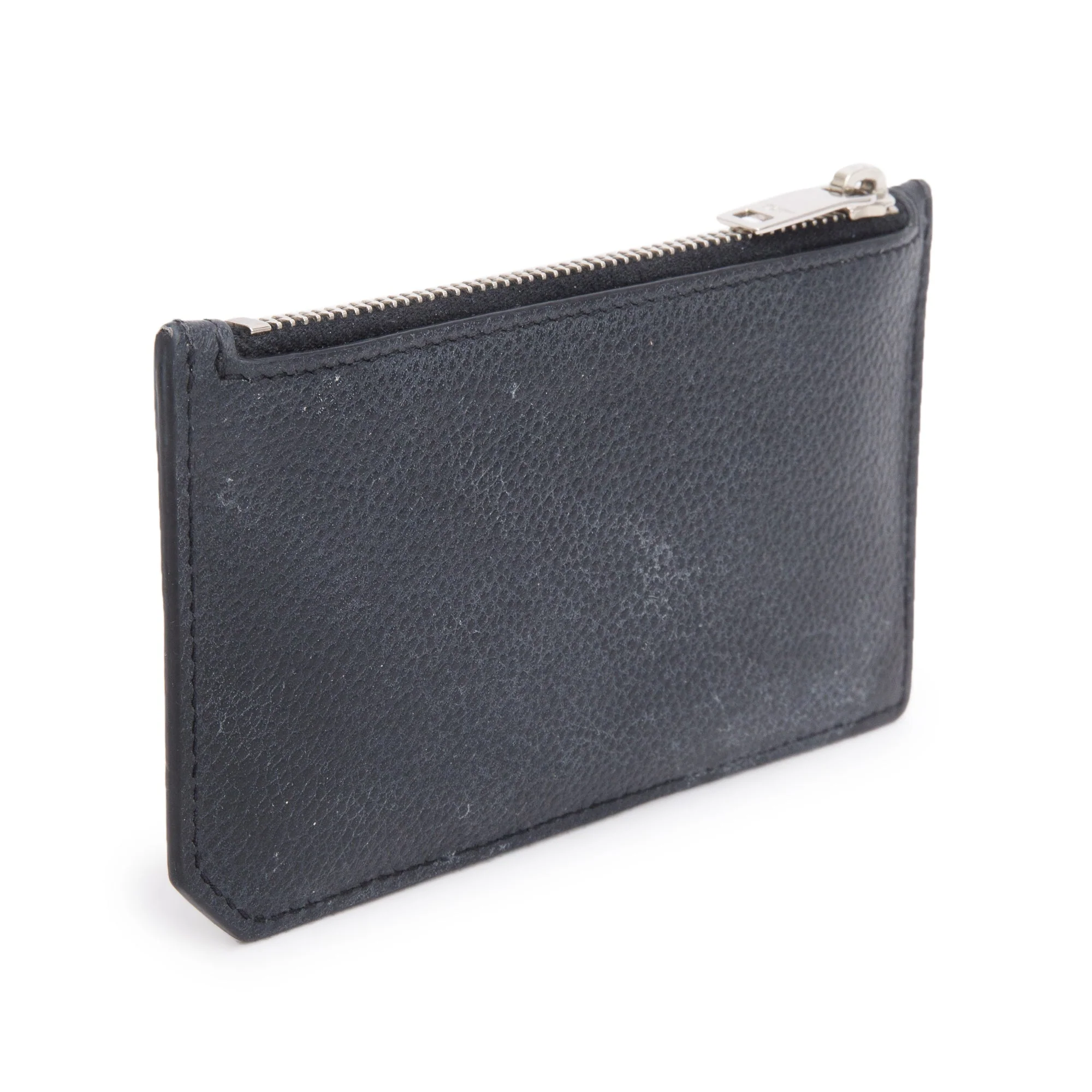 Saint Laurent Black Grain De Poudre Paris Fragments Zipped Card Case w/ Box - Image 5