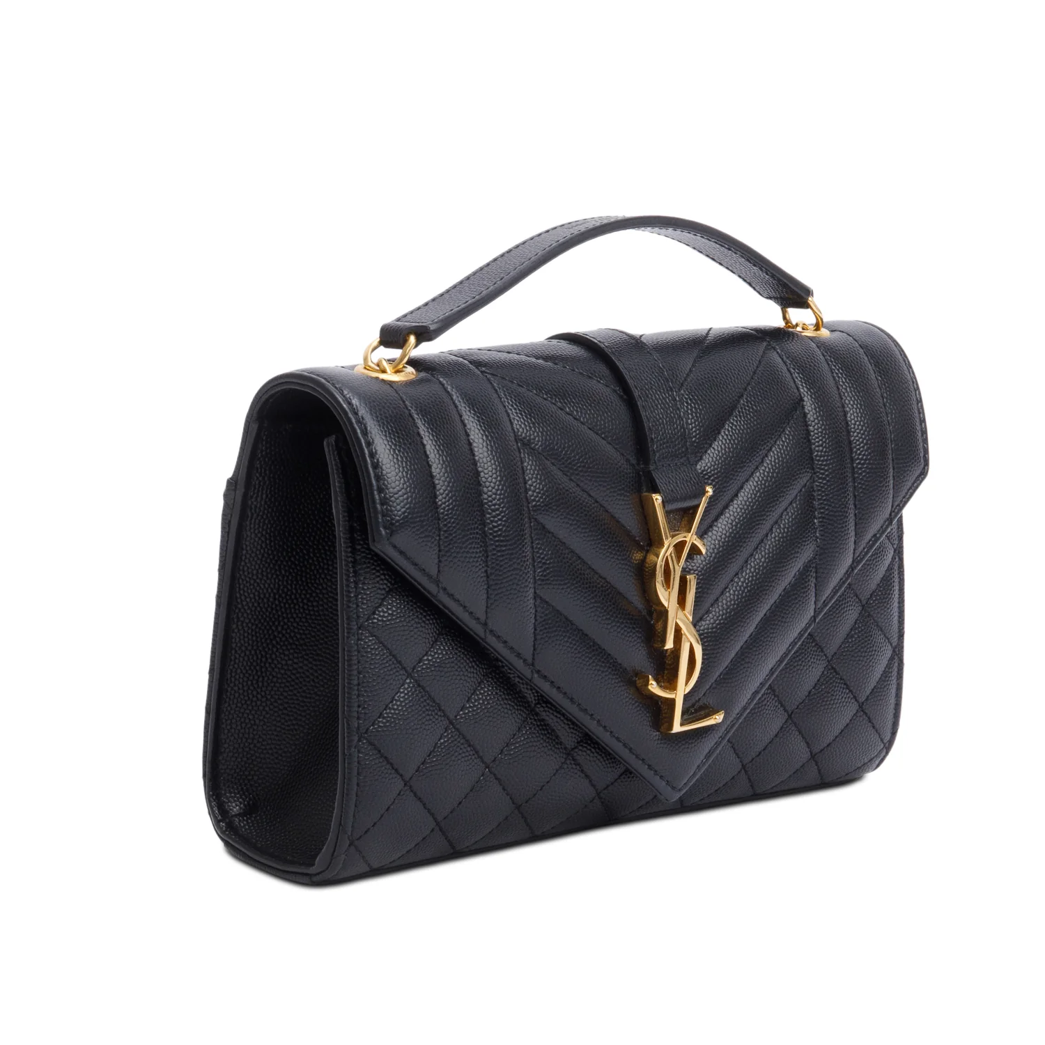 Saint Laurent Black Grained De Poudre Small Envelope Crossbody Bag - Image 4