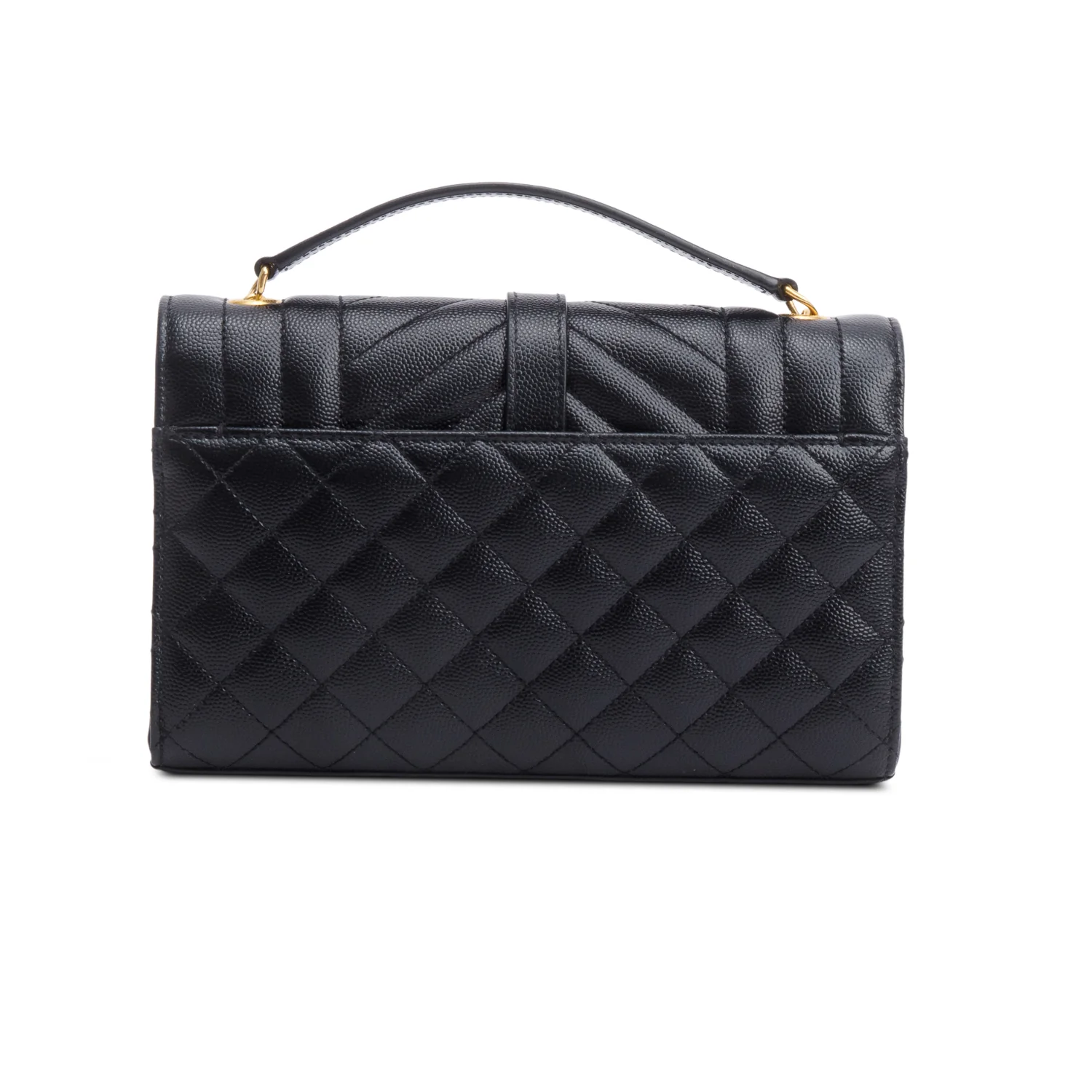 Saint Laurent Black Grained De Poudre Small Envelope Crossbody Bag - Image 5