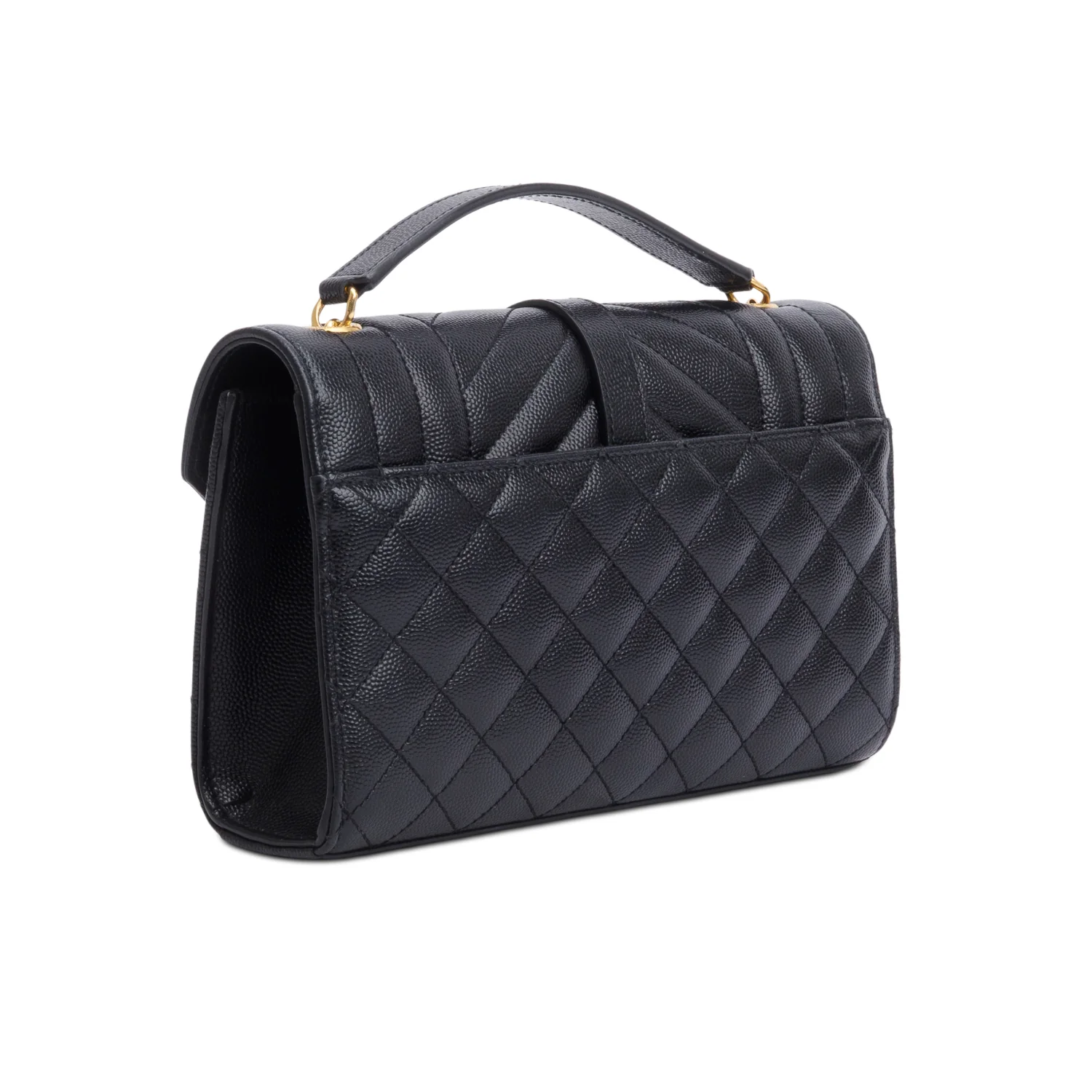 Saint Laurent Black Grained De Poudre Small Envelope Crossbody Bag - Image 6