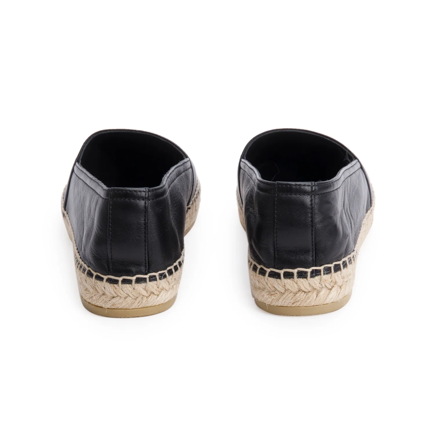 Saint Laurent Black Lambskin Leather Espadrilles, Size 38.5 w/ Box - Image 5