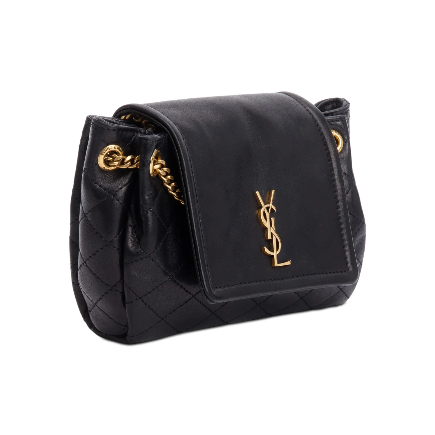 Saint Laurent Black Lambskin Leather Mini Nolita Shoulder Bag w/ Box - Image 5