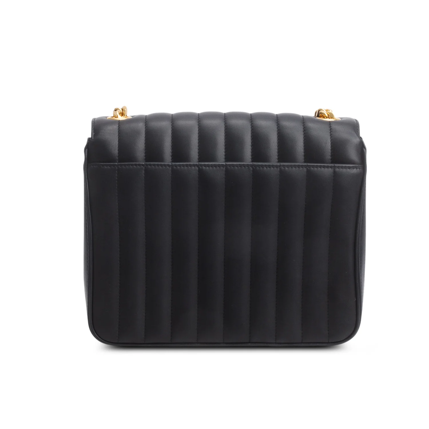 Saint Laurent Black Lambskin Matelasse Monogram Large Vicky Chain Bag - Image 5
