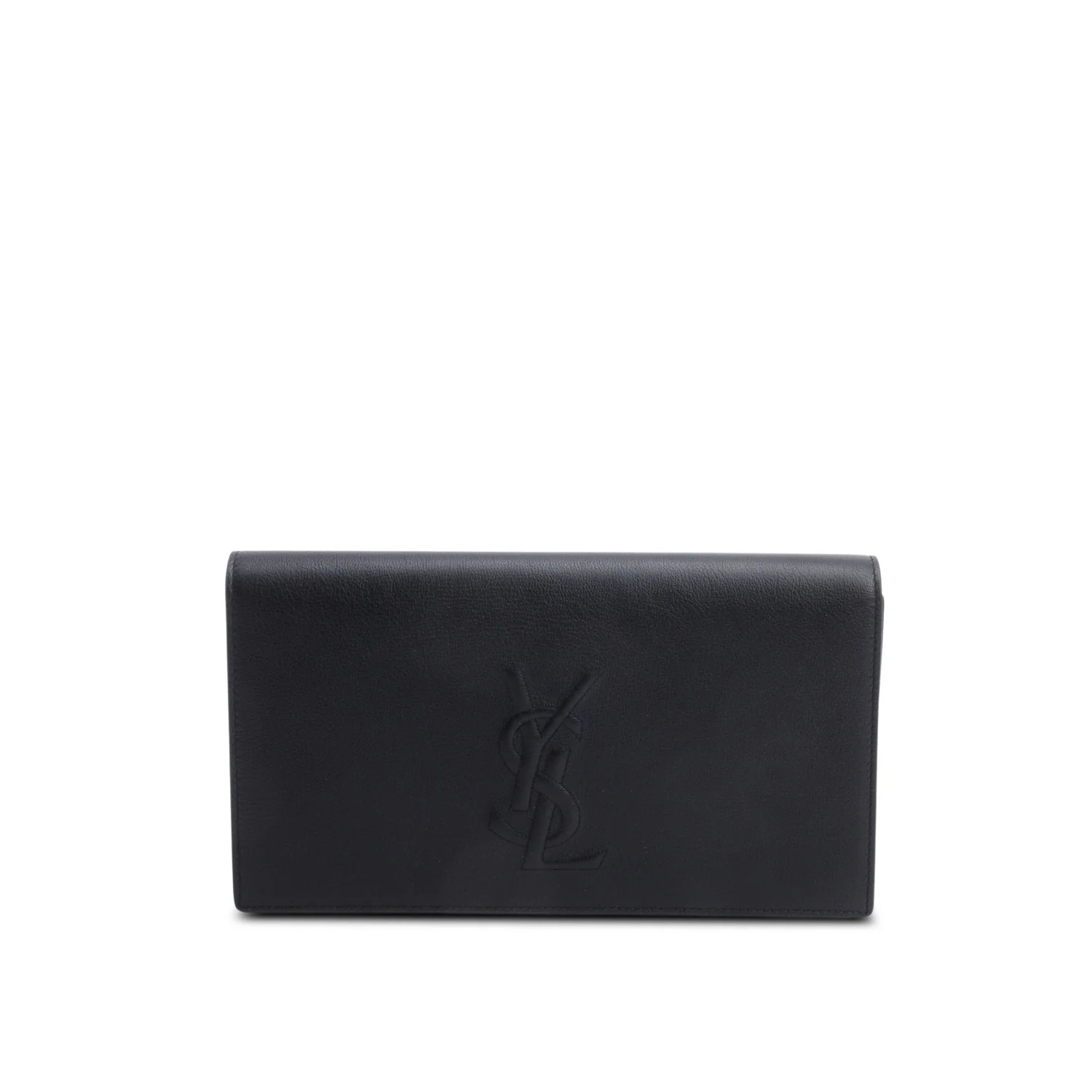 Saint Laurent Black Leather Large Belle de Jour Clutch