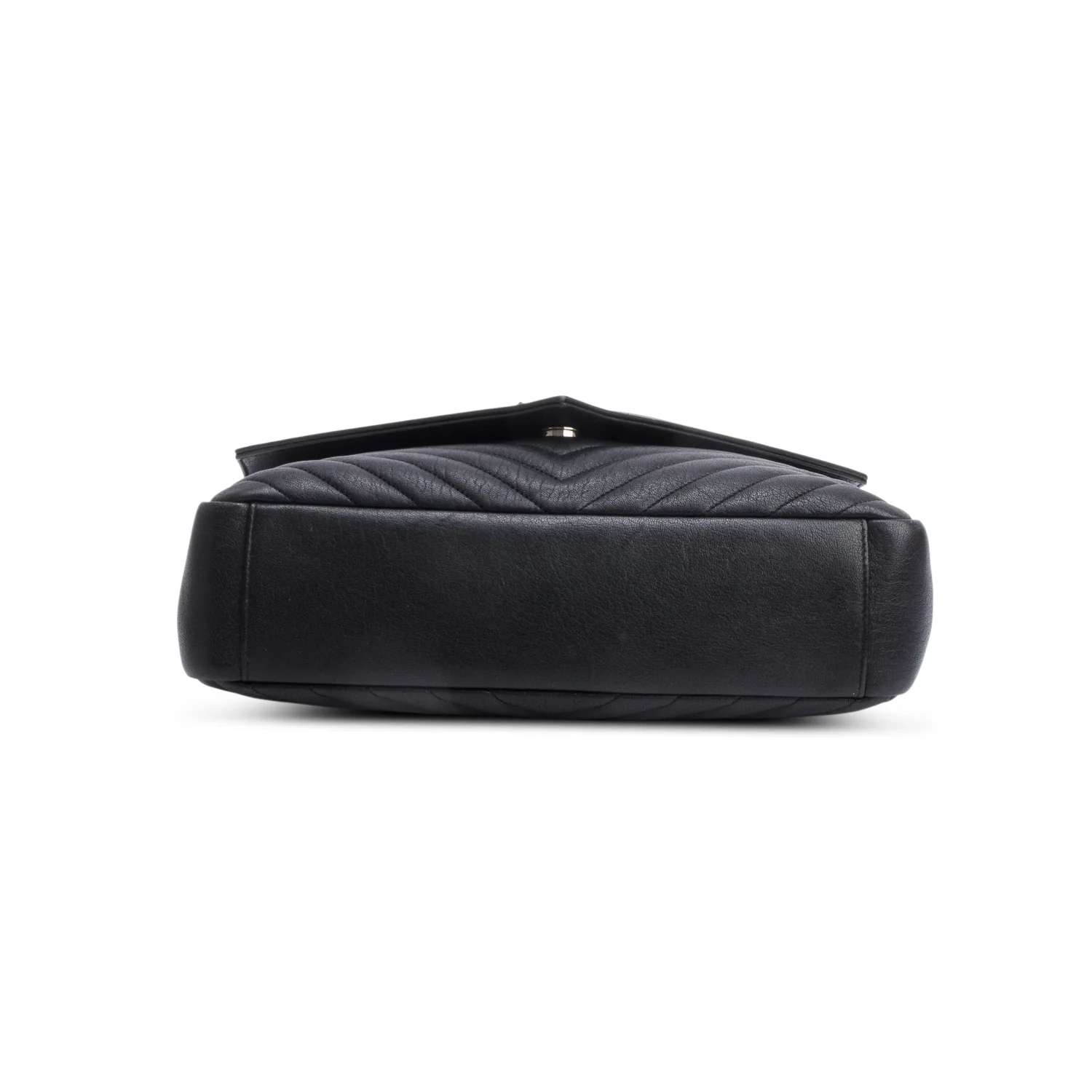 Saint Laurent Black Leather Large Chevron College Bag - Image 7