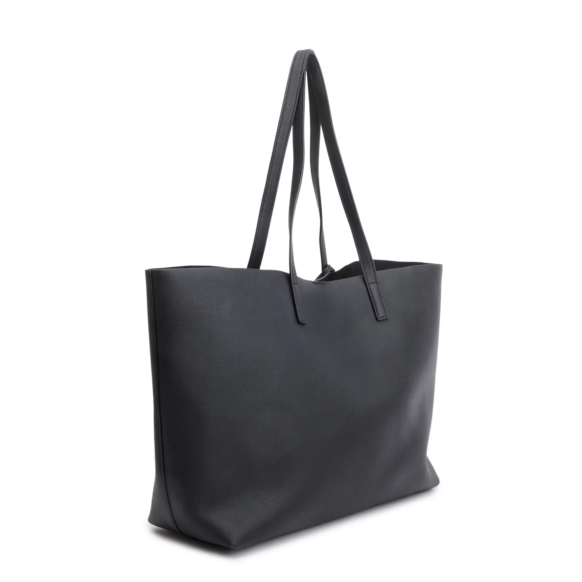 Saint Laurent Black Leather Large E/W Shopping Tote w/ Pouch - Image 5