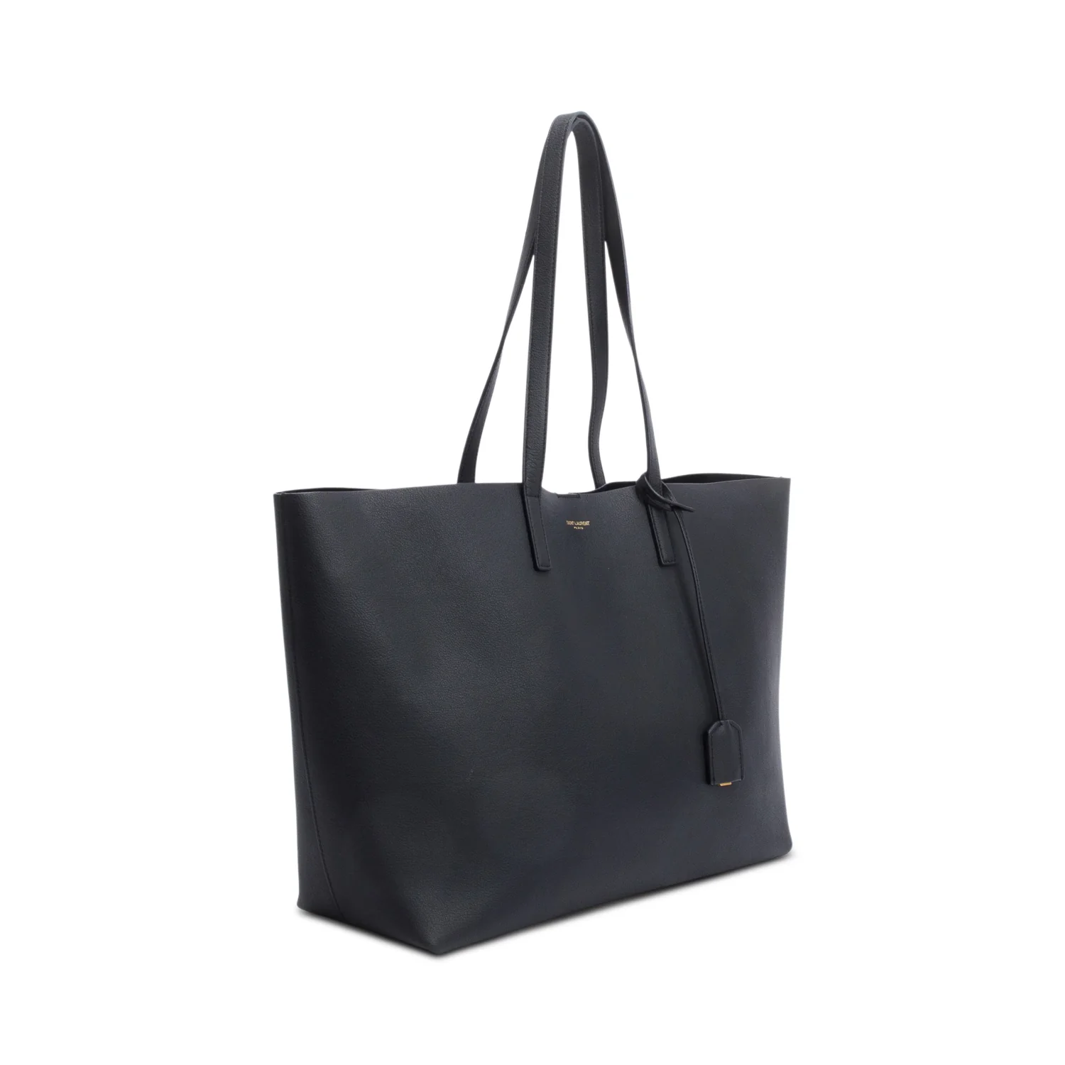 Saint Laurent Black Leather Large E/W Shopping Tote w/ Pouch - Image 4