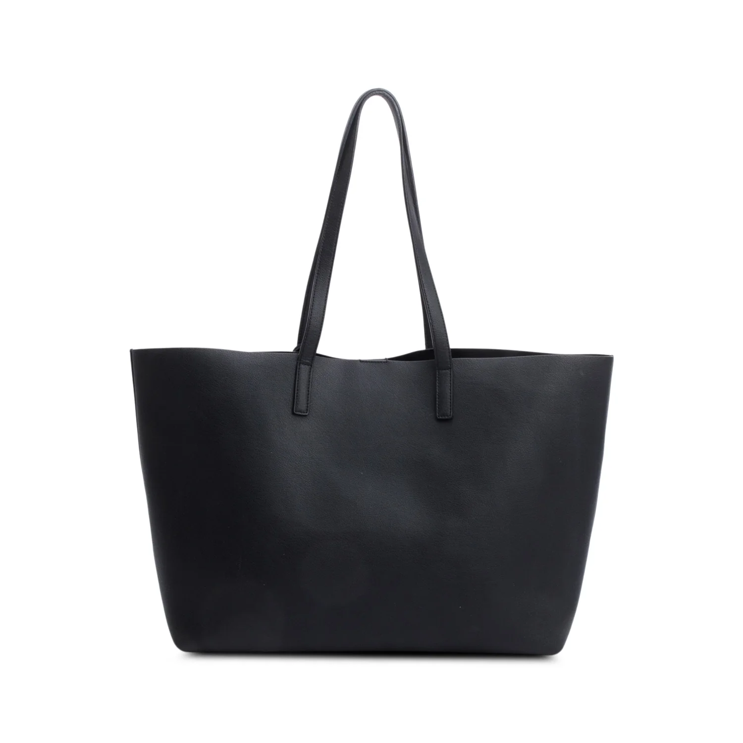 Saint Laurent Black Leather Large E/W Shopping Tote w/ Pouch - Image 5