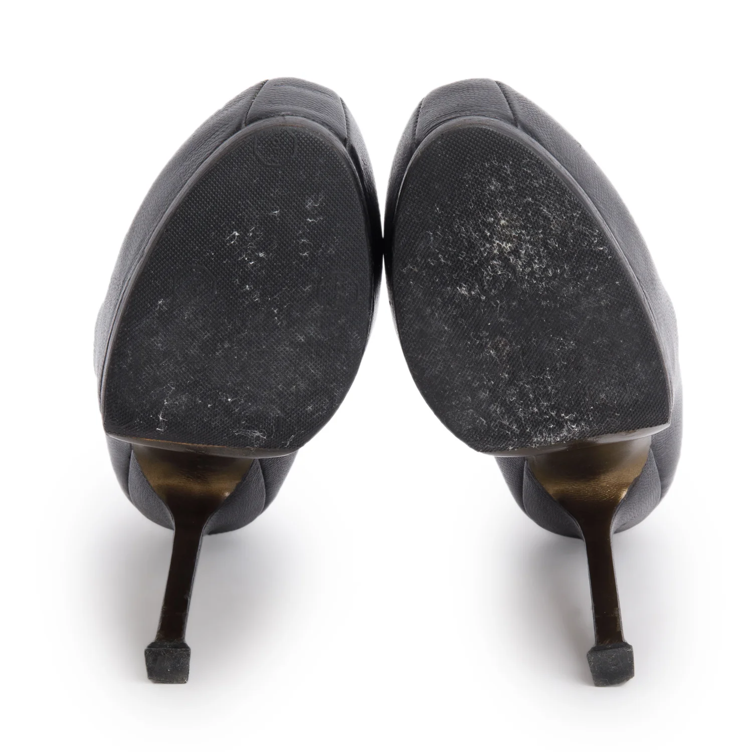 Saint Laurent Black Leather Tribute Platform Pumps, Size 36 - Image 5