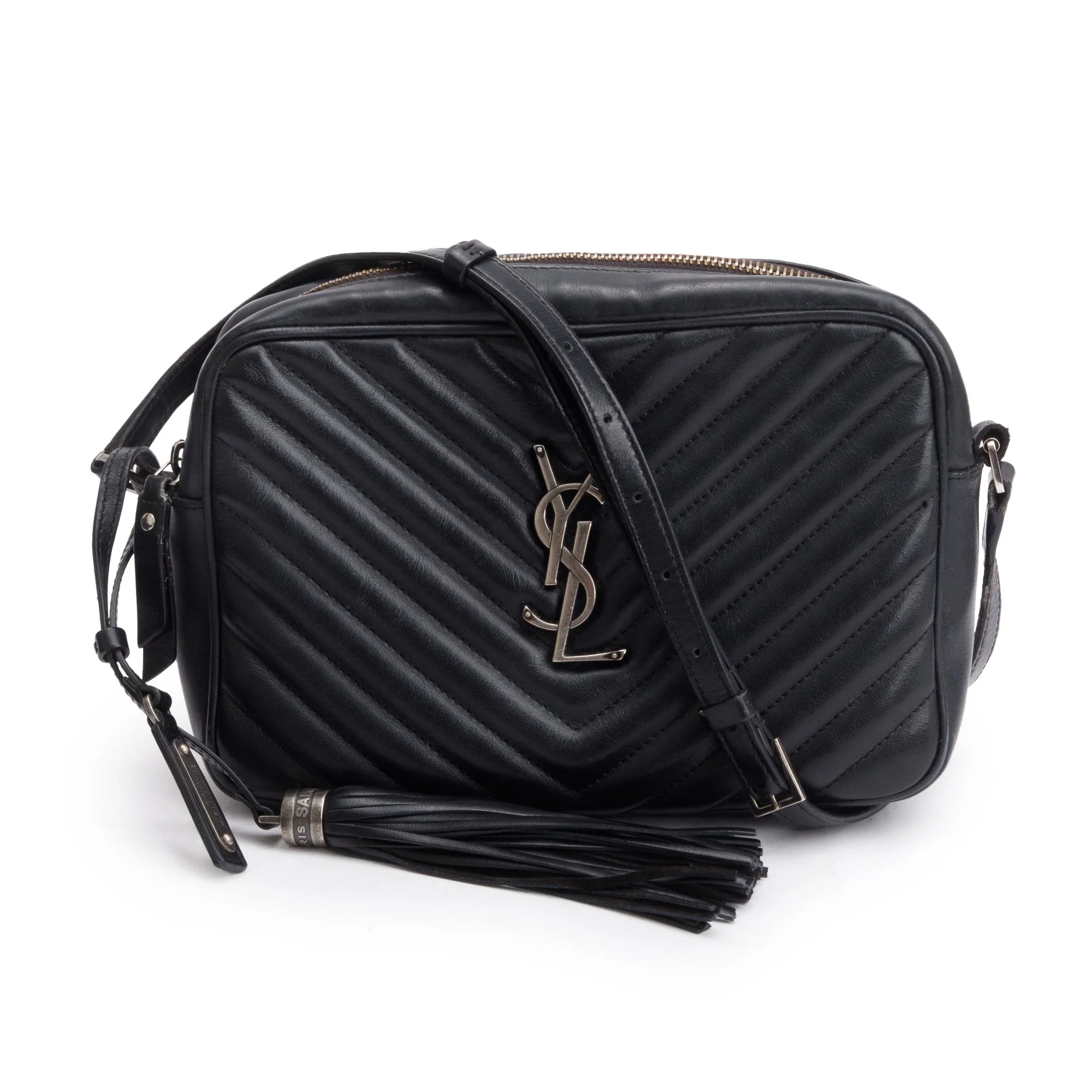 Saint Laurent Black Quilted Leather Lou Camera Bag