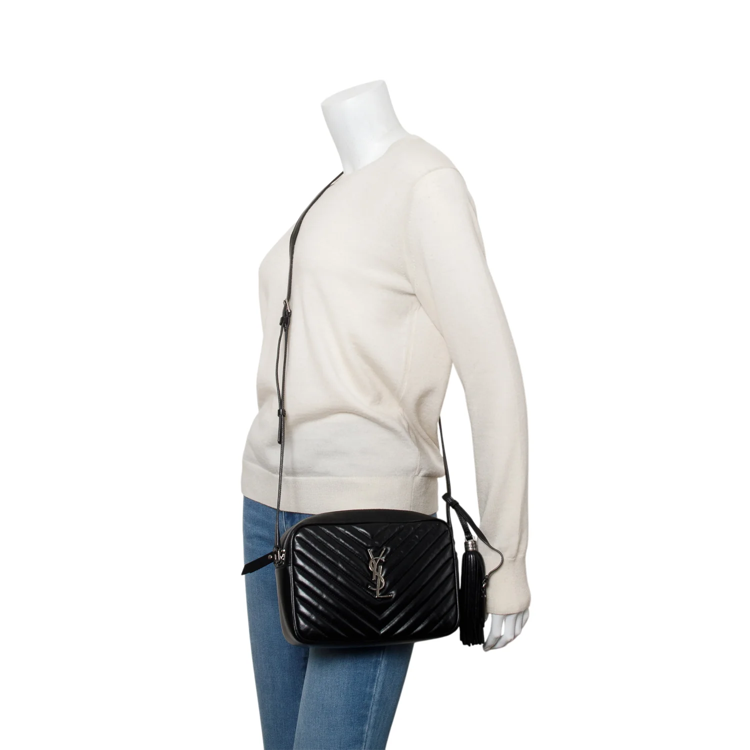 Saint Laurent Black Quilted Leather Lou Camera Bag - Image 2