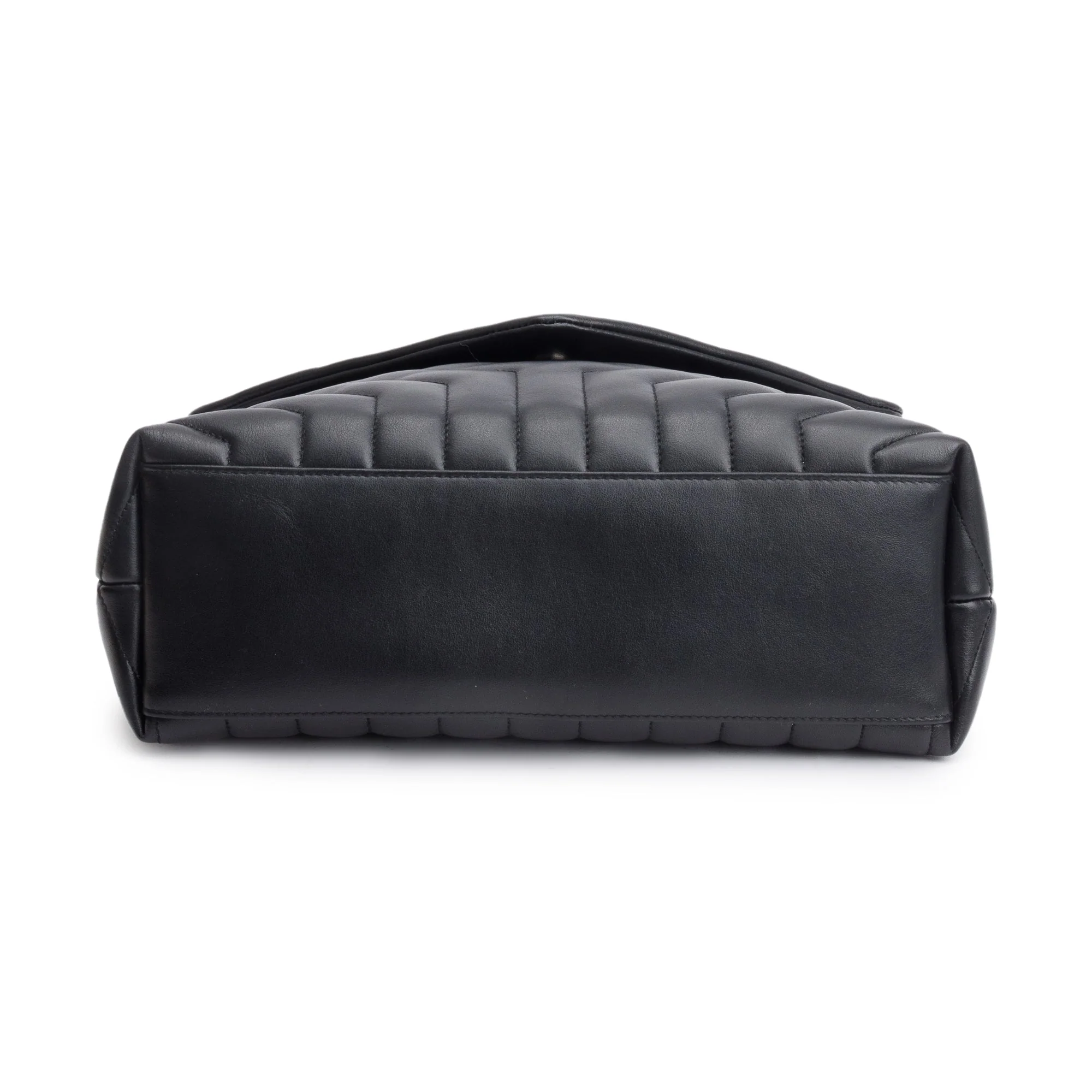 Saint Laurent Black Quilted Leather Medium Loulou Monogram Shoulder Bag - Image 7