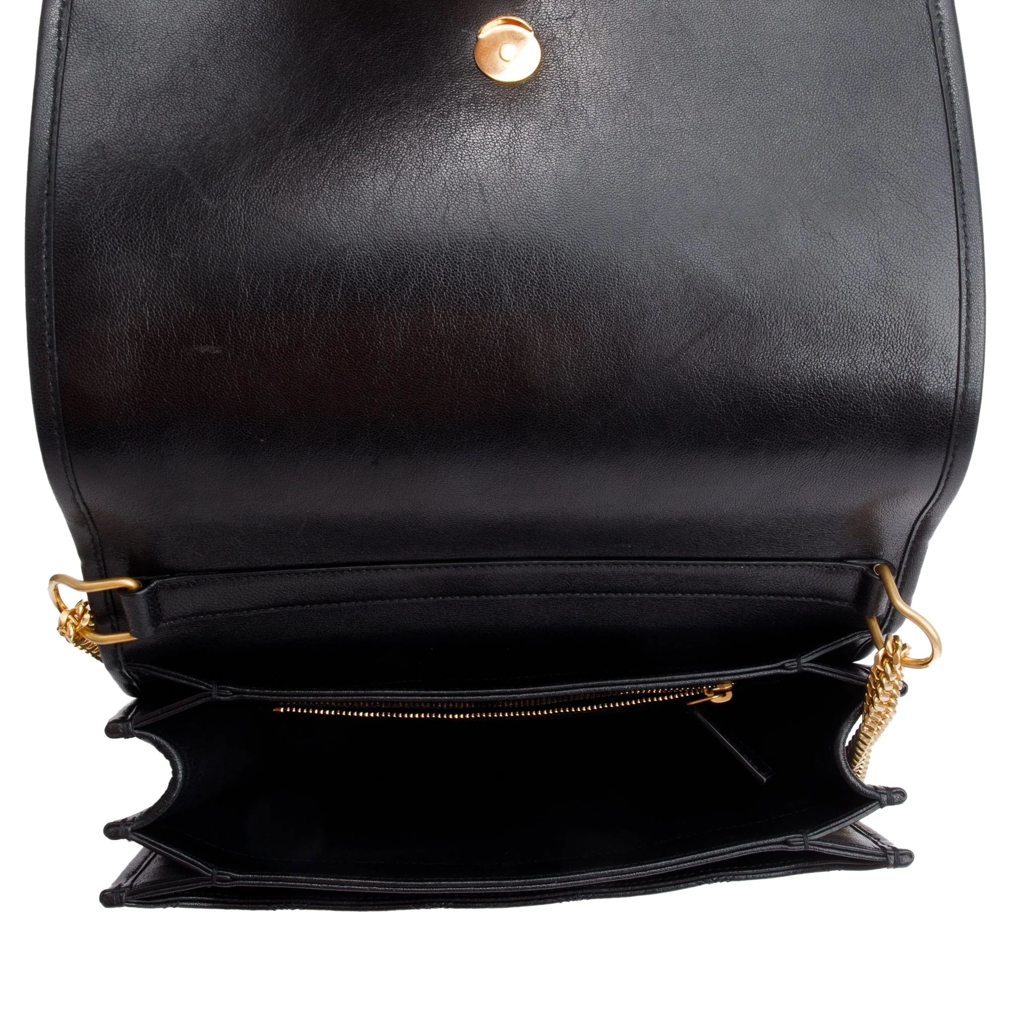Saint Laurent Black Quilted Leather Small Becky Chain Bag w/ Box - Image 9