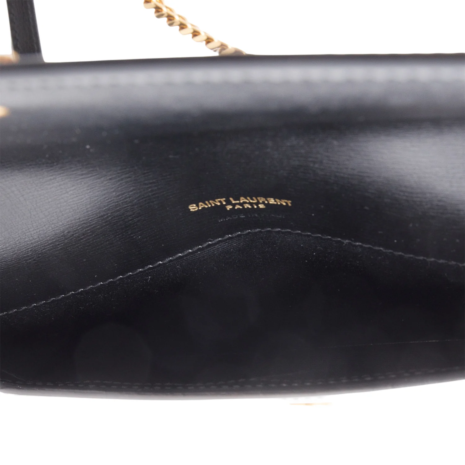 Saint Laurent Black Smooth Calfskin Leather Cassandre Phone Holder w/ Box - Image 9
