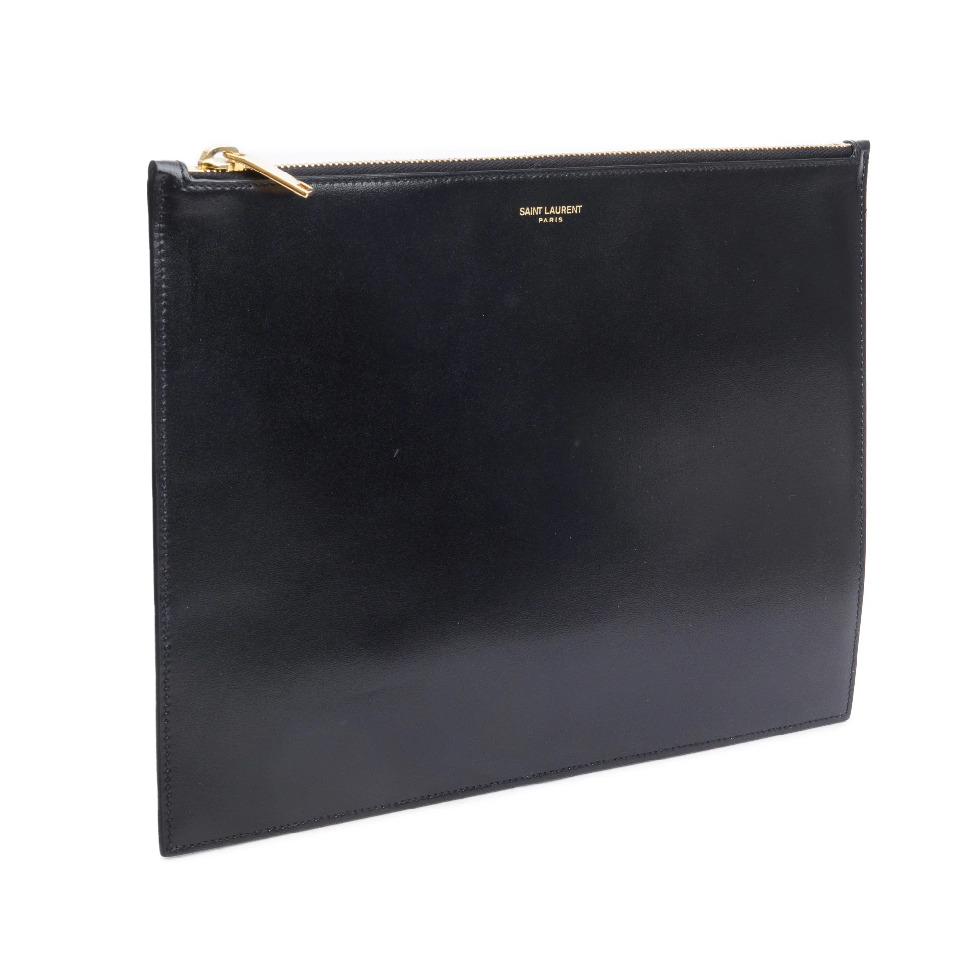 Saint Laurent Black Smooth Leather Large Zipped Document Holder - Image 2