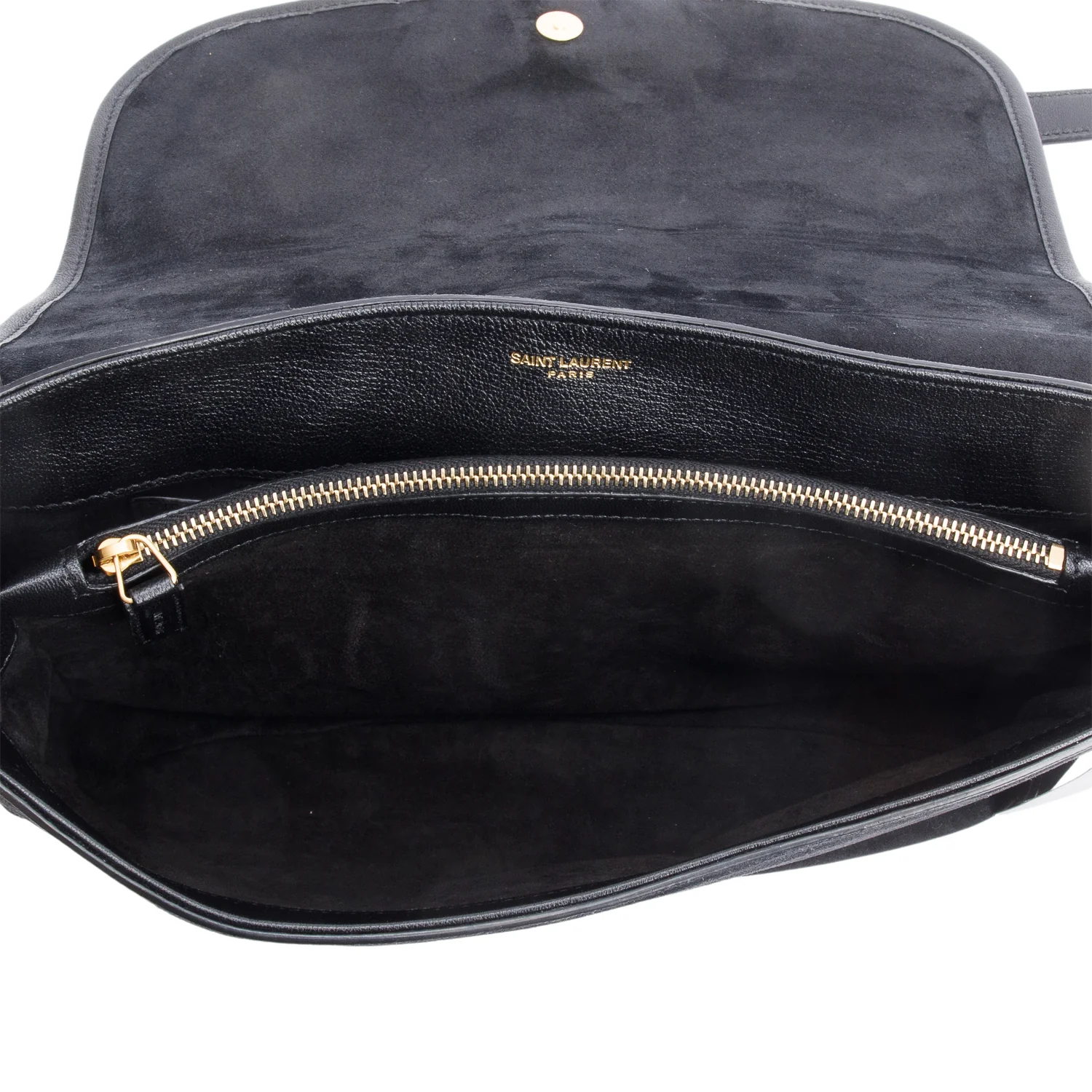 Saint Laurent Black Suede Medium Sorbonne Crossbody Bag - Image 8