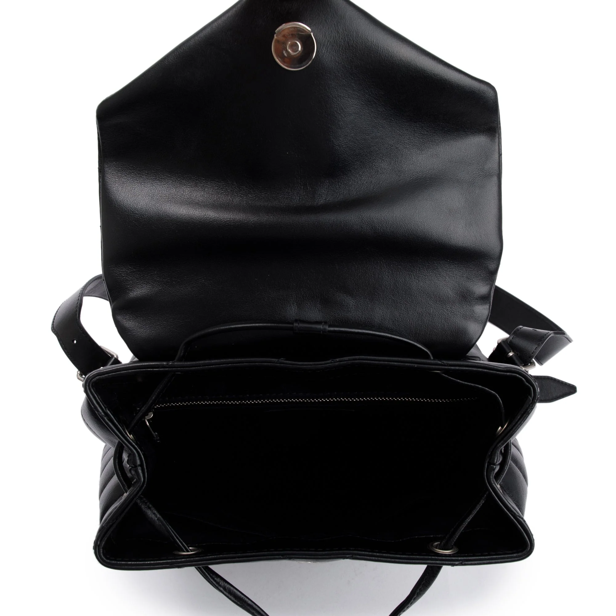 Saint Laurent Black Y Quilted Calfskin Leather Small Loulou Backpack - Image 7