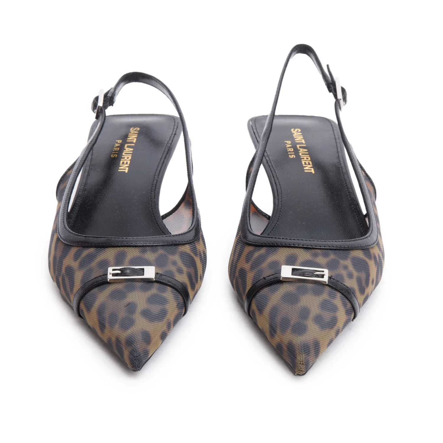 Saint Laurent Brown Animal Print Mesh Oxalis 30 Pumps, Size 37 w/ Box - Image 4