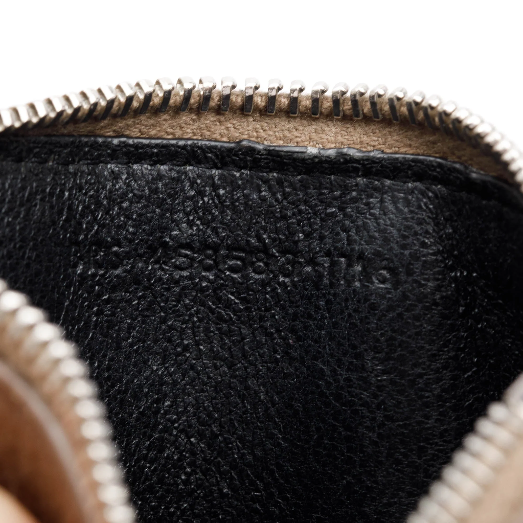 Saint Laurent Brown Grain De Poudre Paris Fragments Zipped Card Case w/ Box - Image 9
