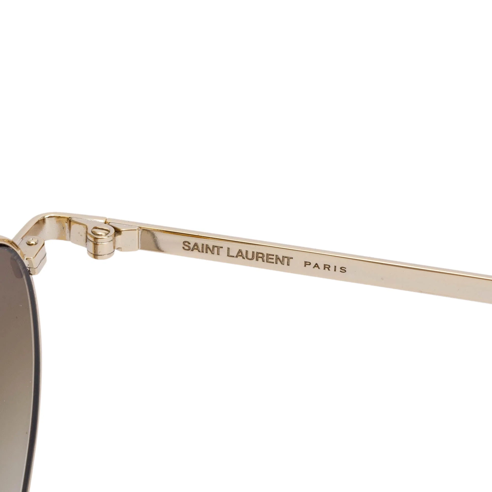 Saint Laurent Gold Tone New Wave SL 301 Loulou Heart Sunglasses w/ Case - Image 5