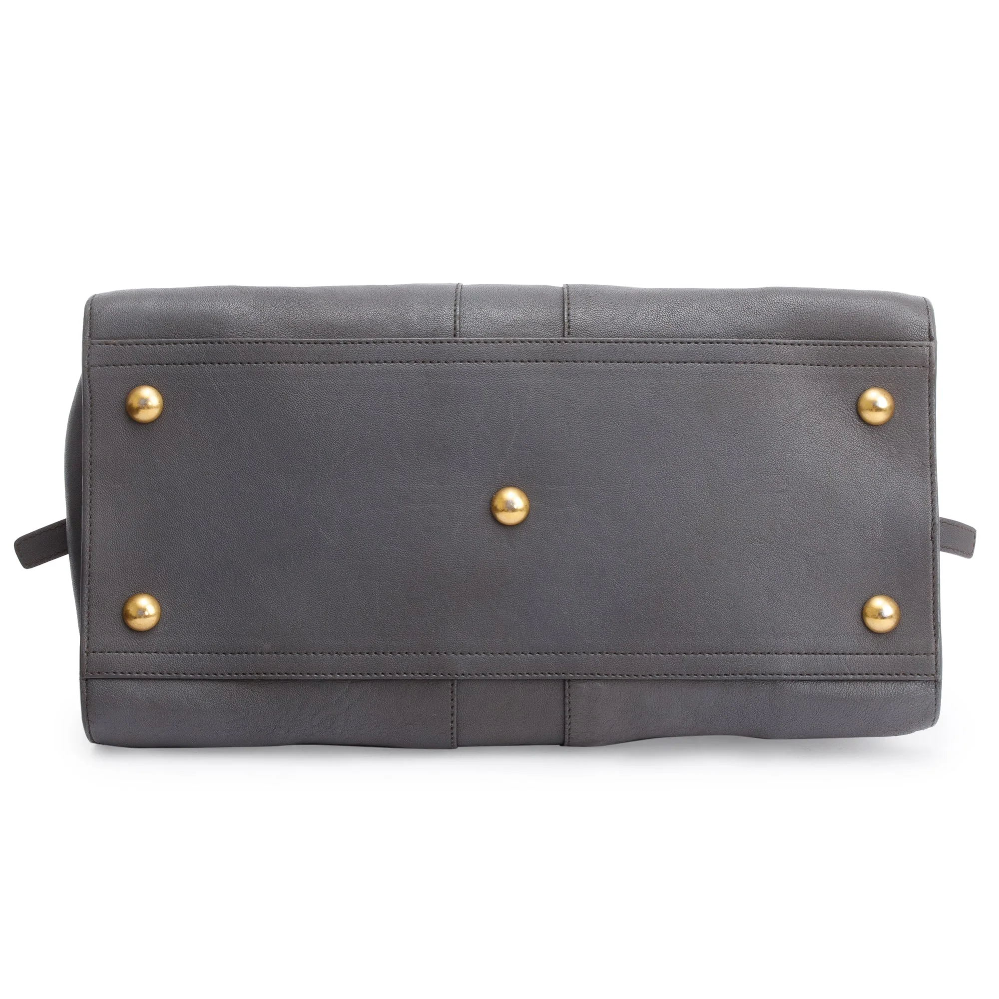 Saint Laurent Grey Calfskin Leather Medium Chyc Cabas Tote Bag - Image 4