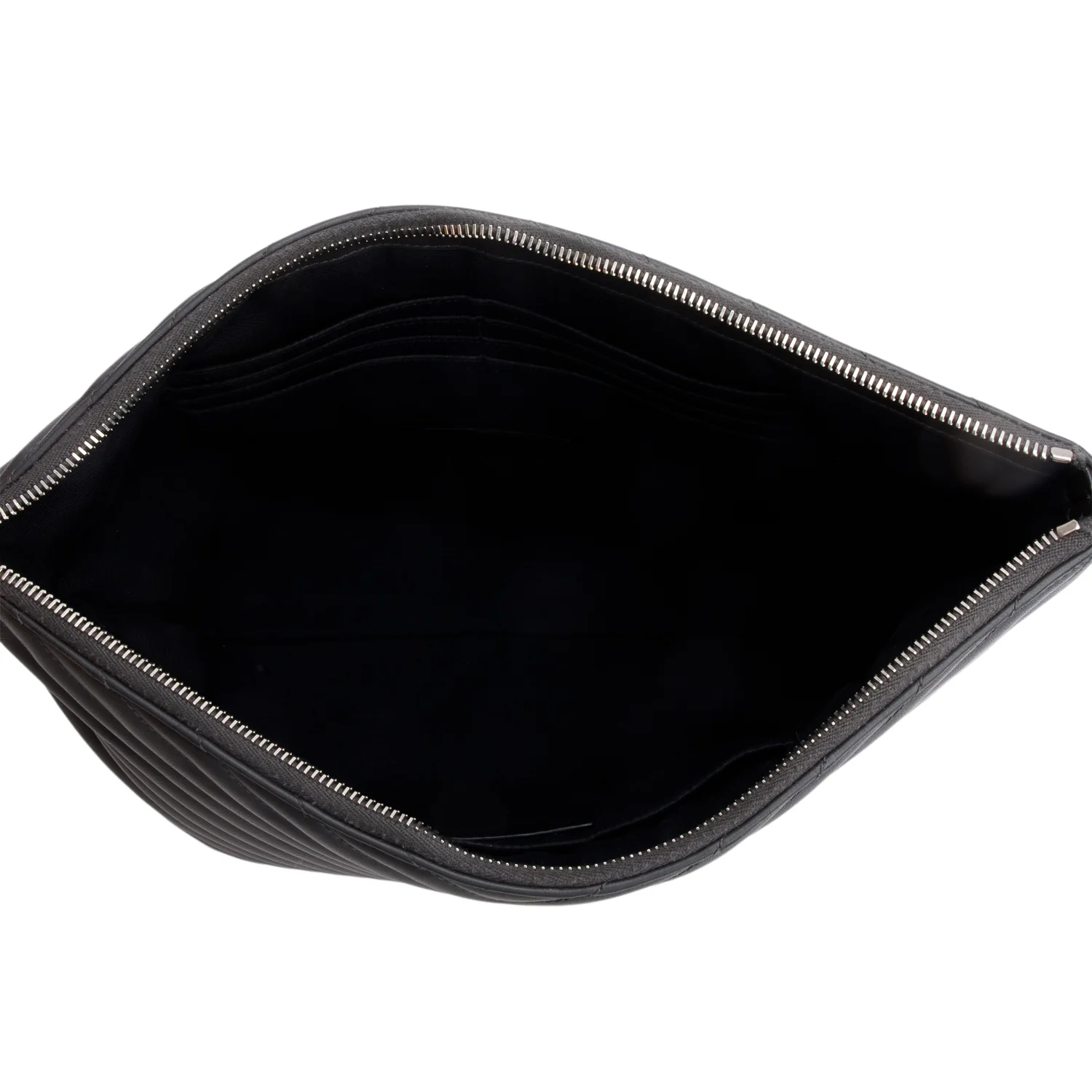 Saint Laurent Grey Calfskin Matelasse Monogram Casssandre Tablet Pouch w/ Box - Image 6