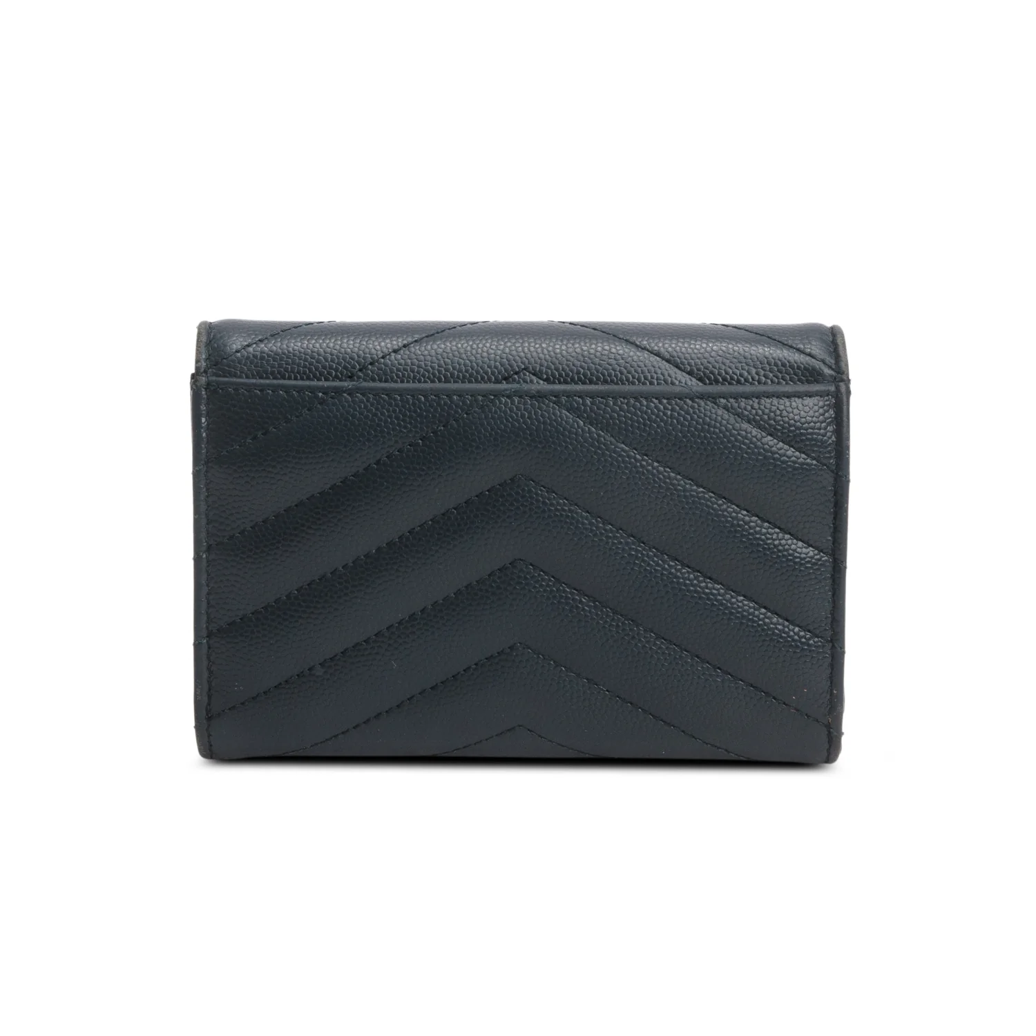 Saint Laurent Grey Grain de Poudre Matelasse Small Envelope Wallet - Image 2