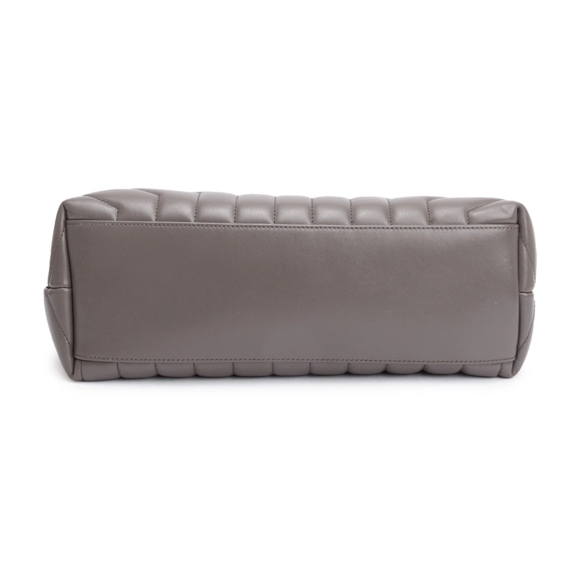 Saint Laurent Grey Quilted Leather Medium Loulou Monogram Shoulder Bag w/ Receipt - Image 7