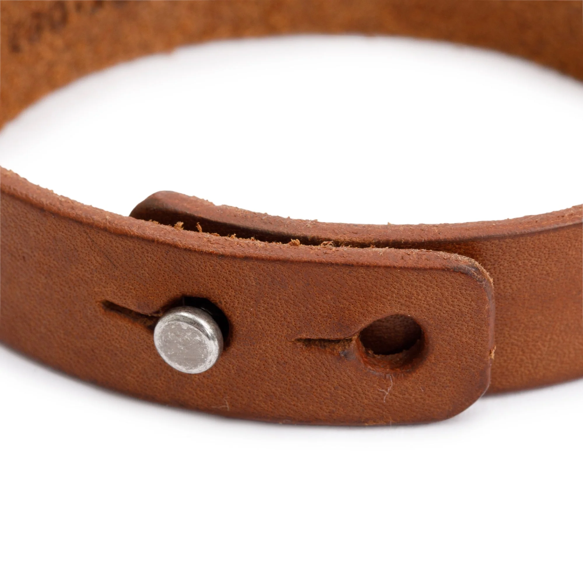Saint Laurent Logo-Embossed Brown Leather Bracelet w/ Box - Image 5