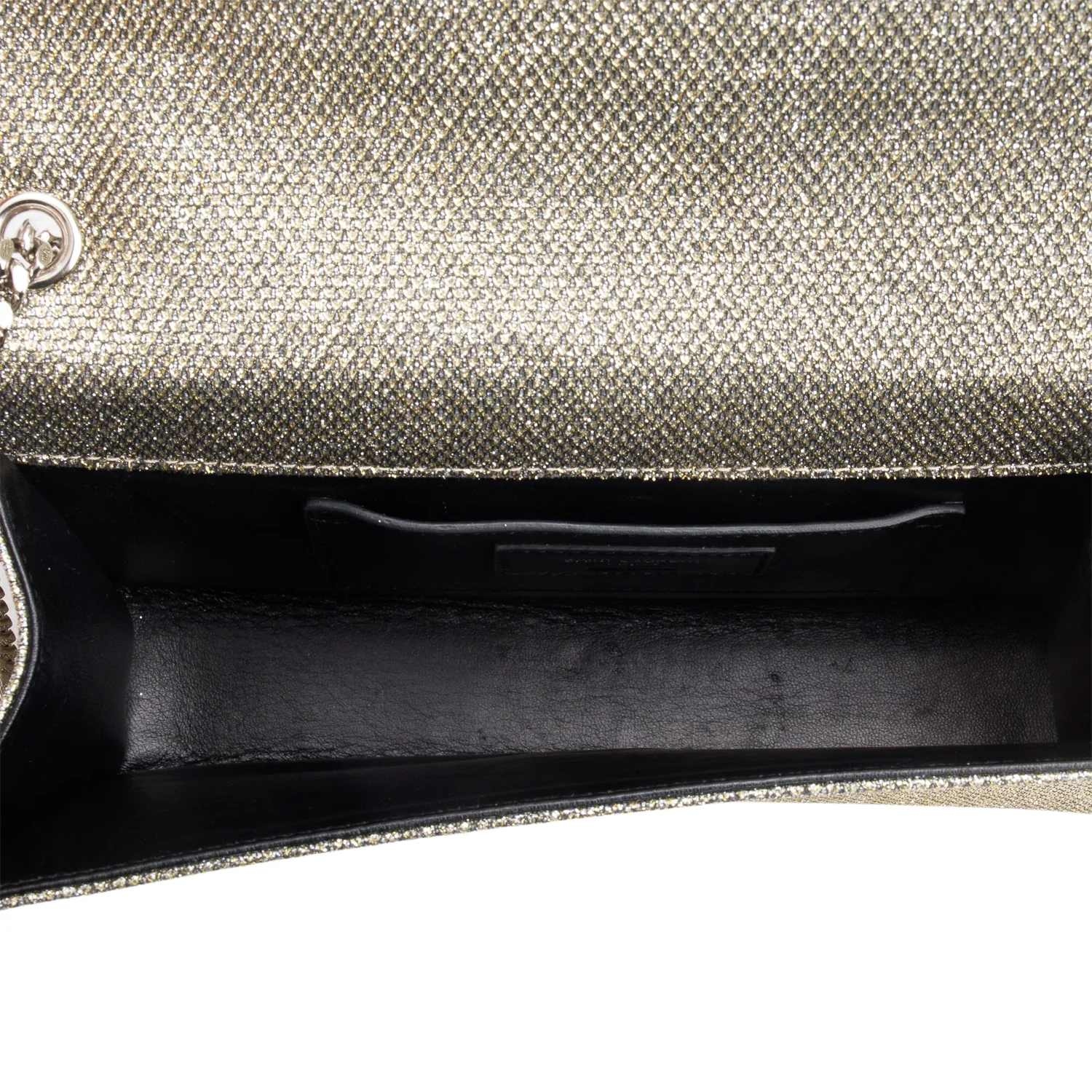 Saint Laurent Metallic Grey Glitter Canvas Medium Kate Bag - Image 8
