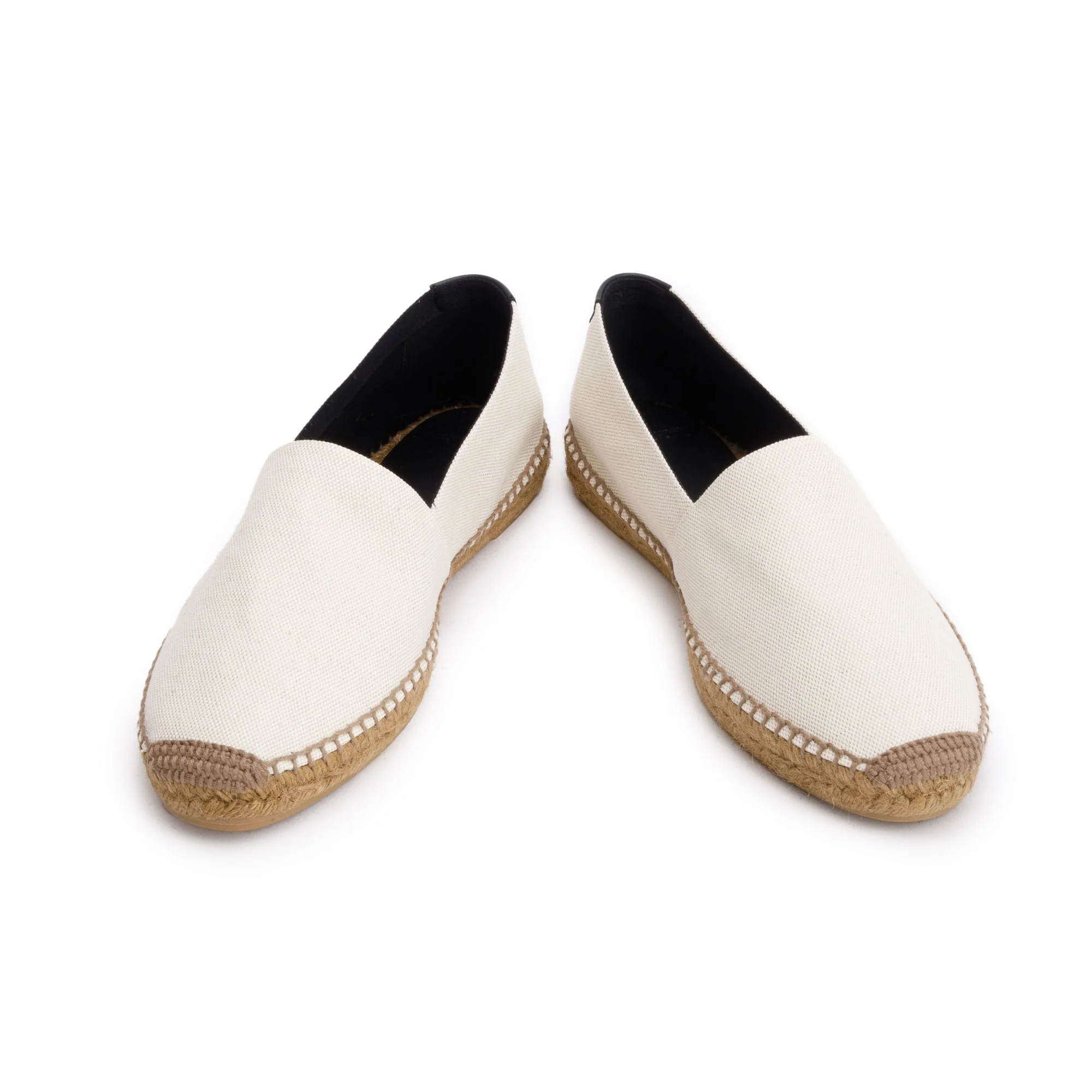 Saint Laurent Natural Beige Canvas Espadrilles, Size 45 w/ Box - Image 3