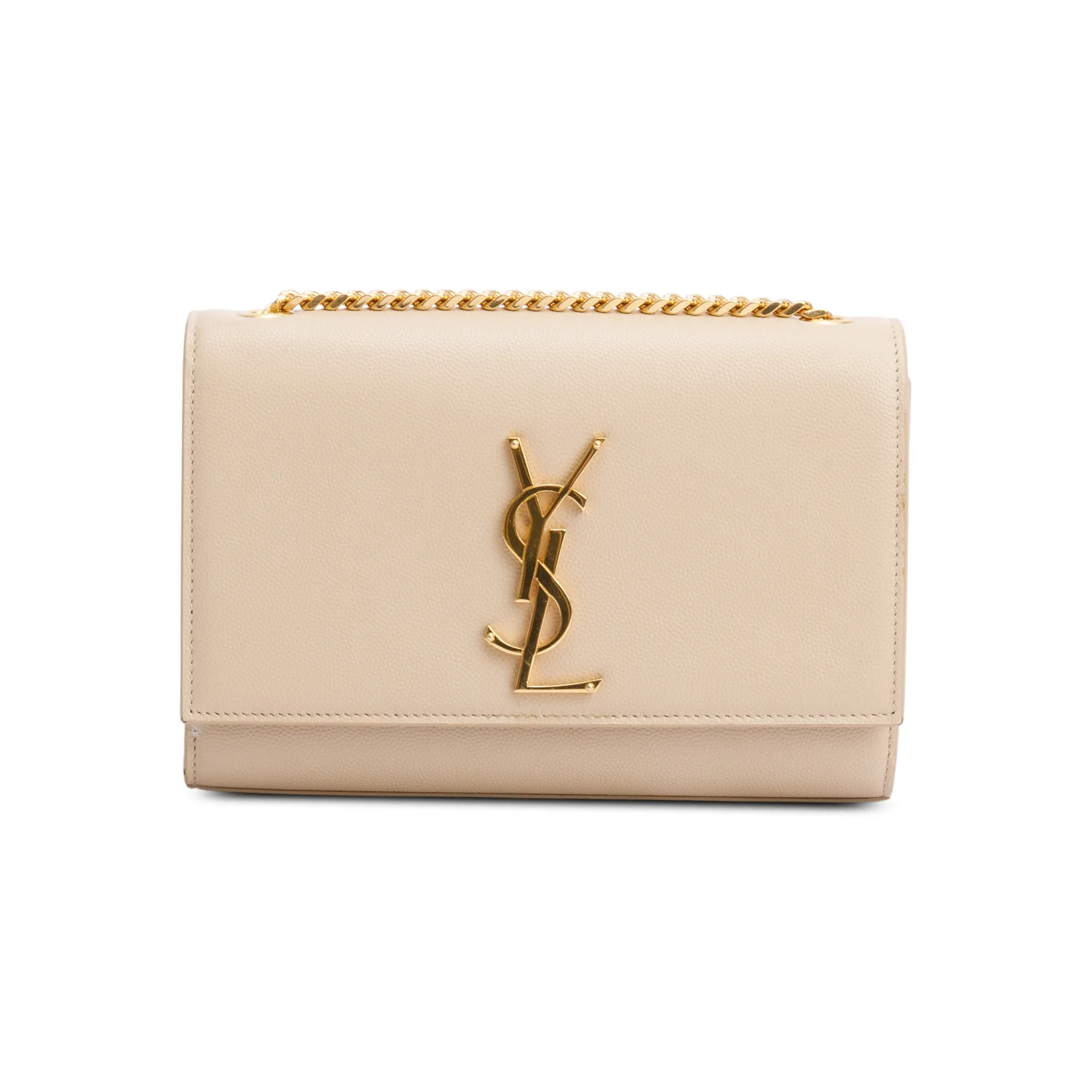 Saint Laurent Nude Grain De Poudre Leather Small Monogram Kate Bag w/ Box & Receipt - Image 4