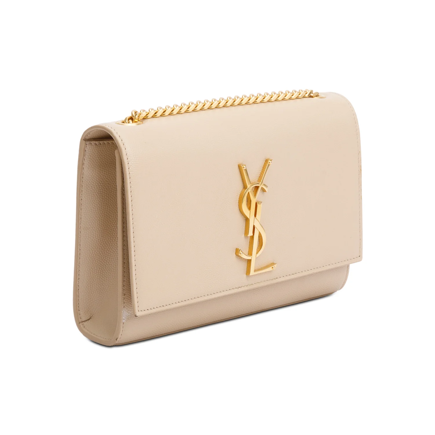 Saint Laurent Nude Grain De Poudre Leather Small Monogram Kate Bag w/ Box & Receipt - Image 5