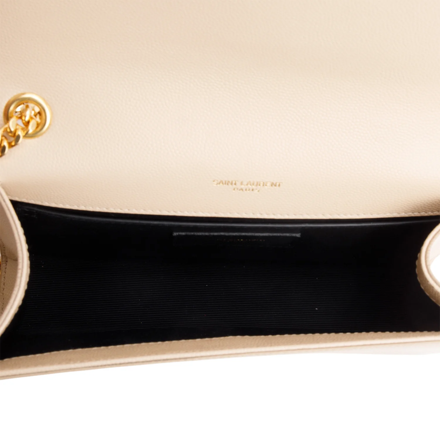 Saint Laurent Nude Grain De Poudre Leather Small Monogram Kate Bag w/ Box & Receipt - Image 9