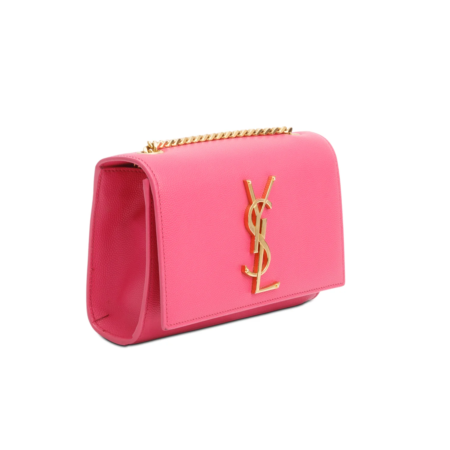 Saint Laurent Pink Grain De Poudre Leather Mini Monogram Kate Bag - Image 4